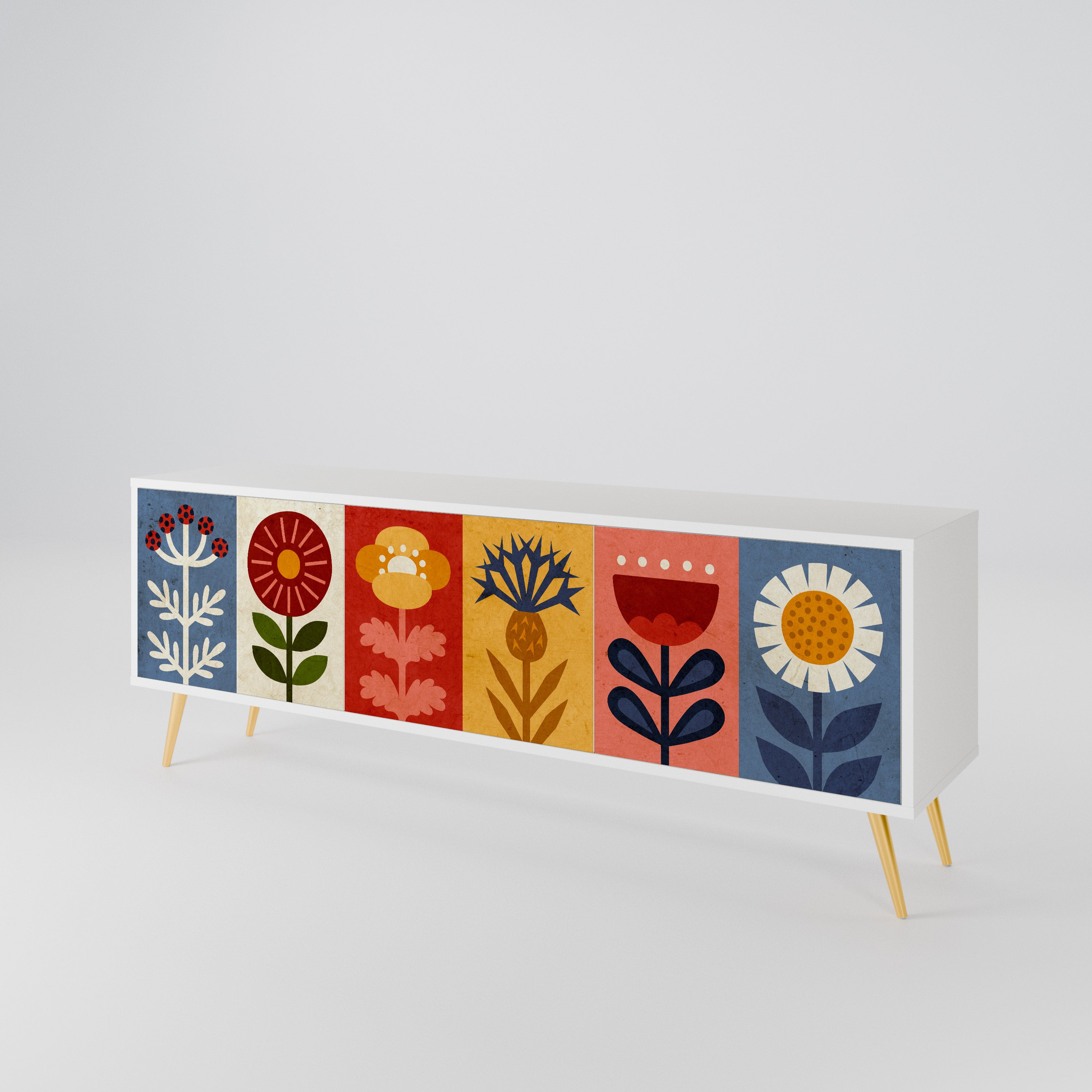 SCANDIC FLOWERET 3-Door TV Cabinet
