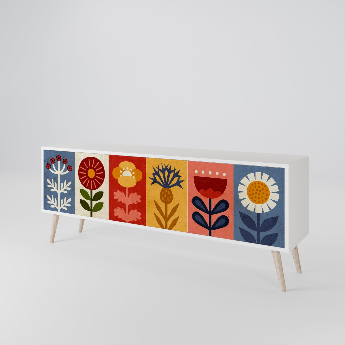 SCANDIC FLOWERET 3-Door TV Cabinet
