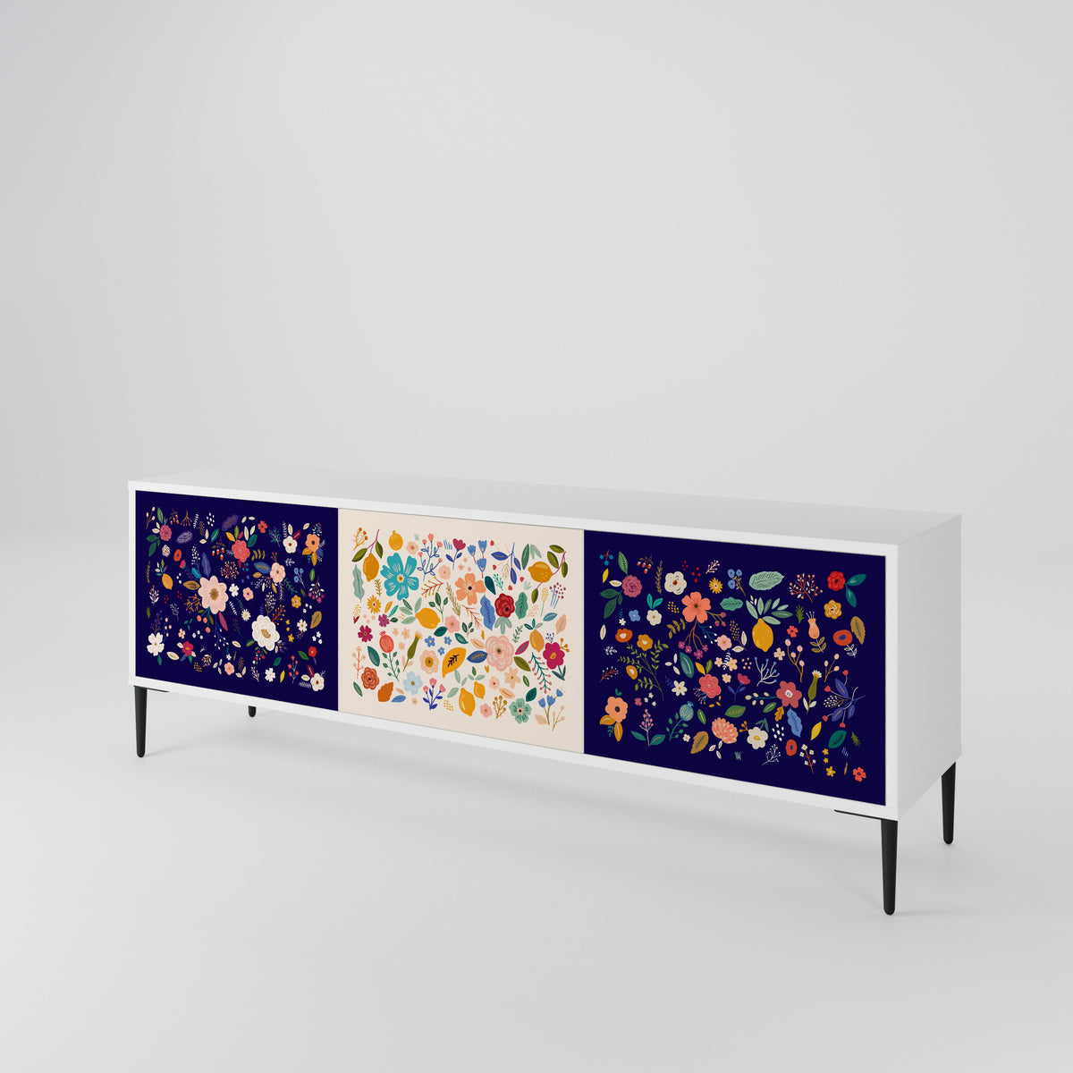 FLORAL COMBINATION 3-Door TV Cabinet