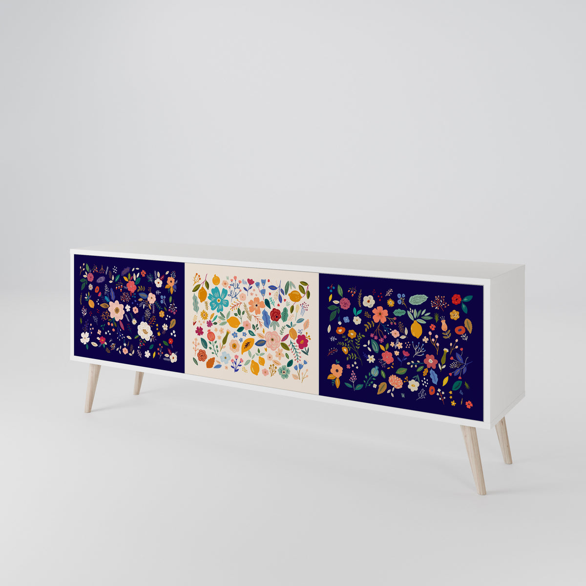 FLORAL COMBINATION 3-Door TV Cabinet