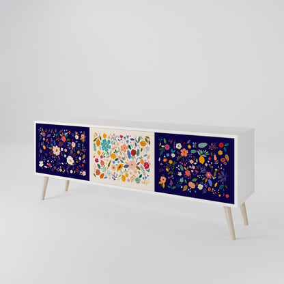 FLORAL COMBINATION 3-Door TV Cabinet
