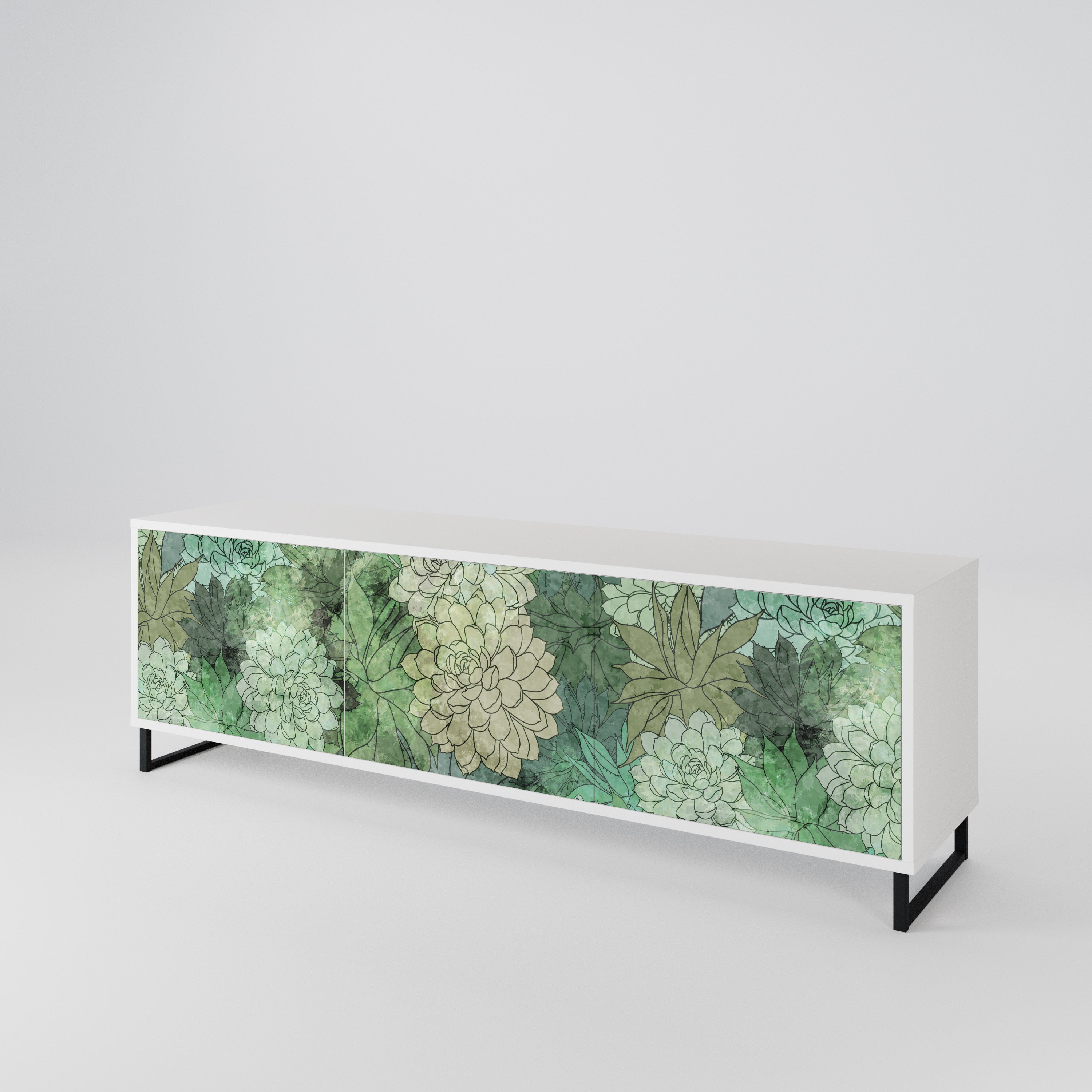 SUCCULENT CLUSTER 3-Door TV Cabinet