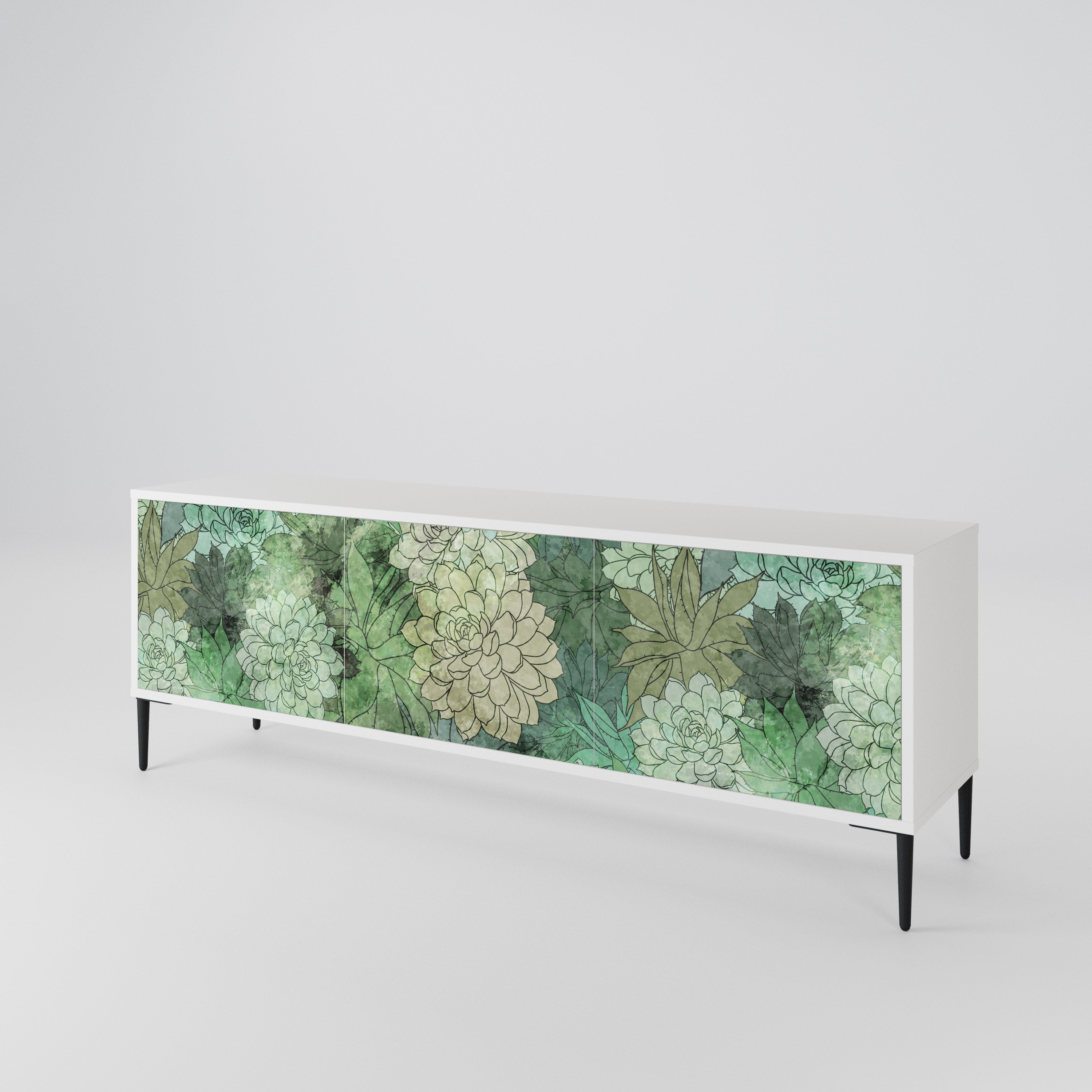 SUCCULENT CLUSTER 3-Door TV Cabinet
