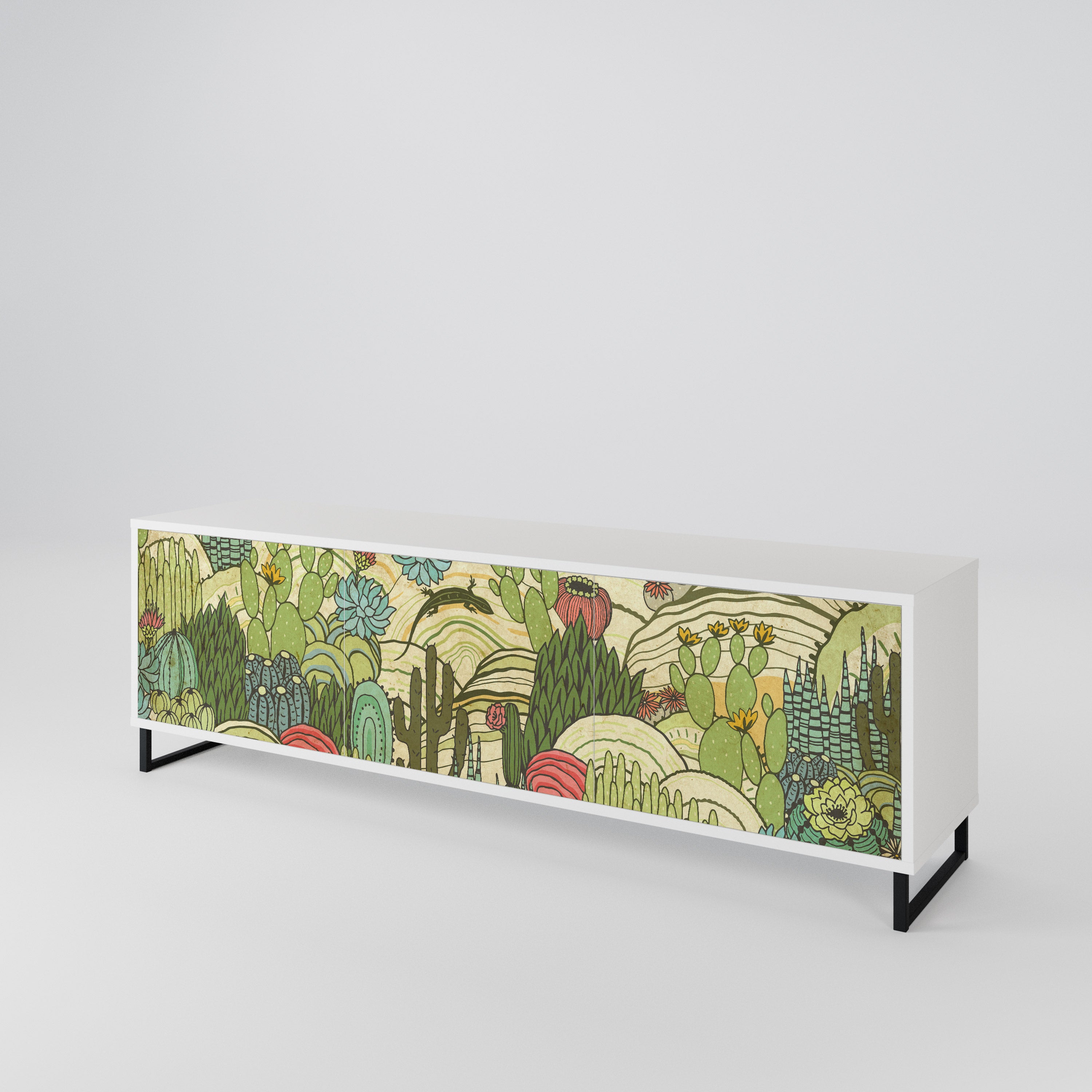SUCCULENTS KALEIDOSCOPE 3-Door TV Cabinet