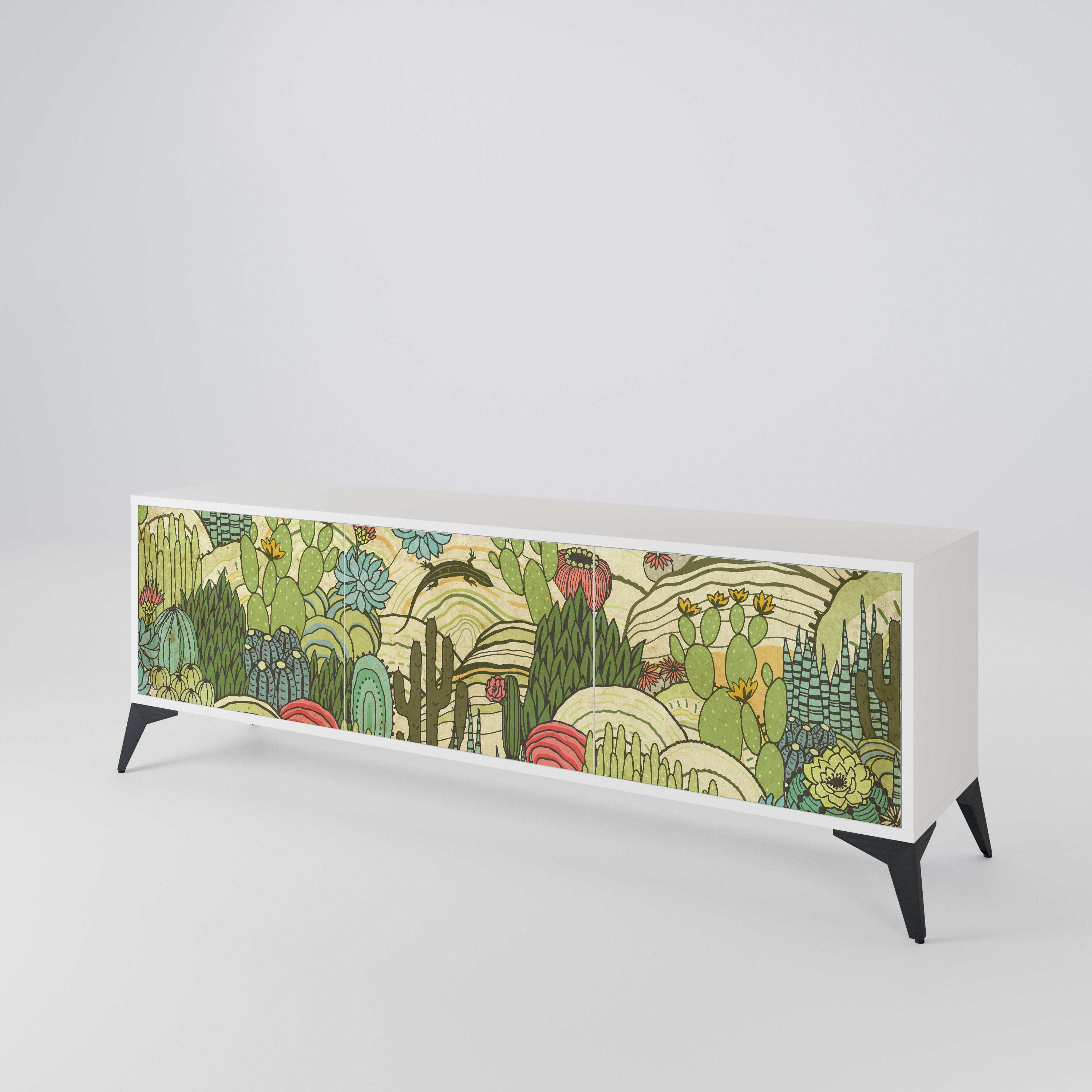 SUCCULENTS KALEIDOSCOPE 3-Door TV Cabinet