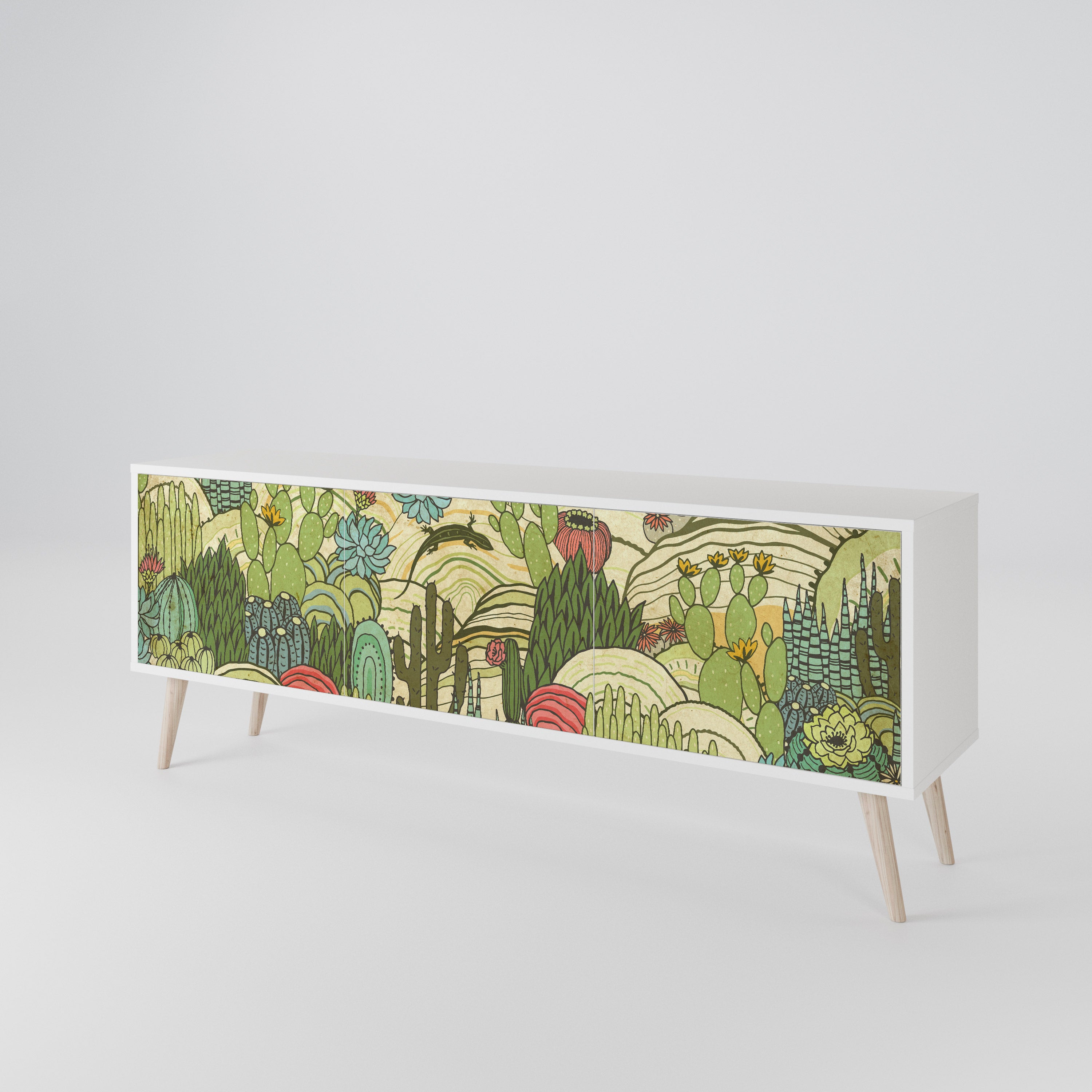 SUCCULENTS KALEIDOSCOPE 3-Door TV Cabinet