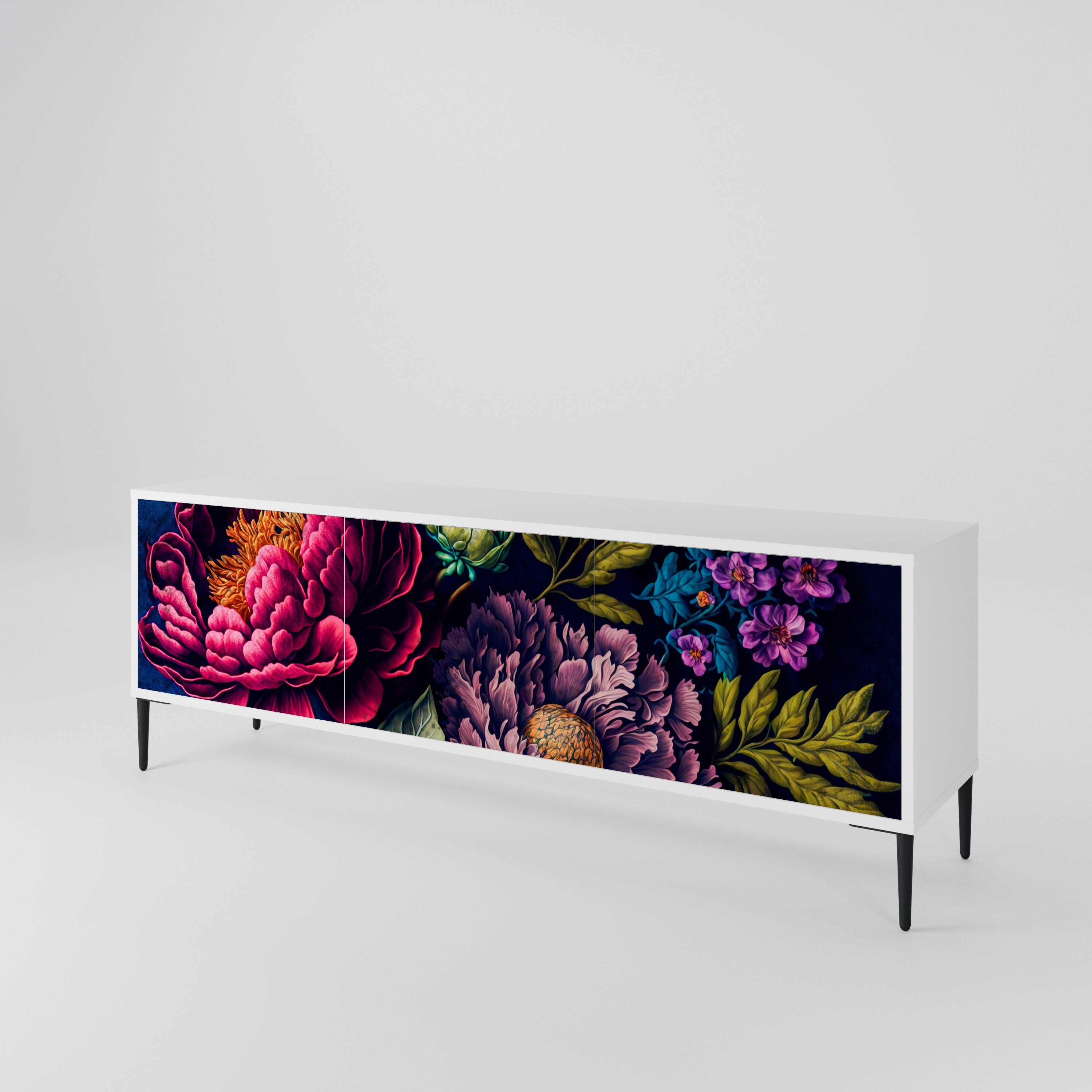 BLOOMING ELEGANCE 3-Door TV Cabinet