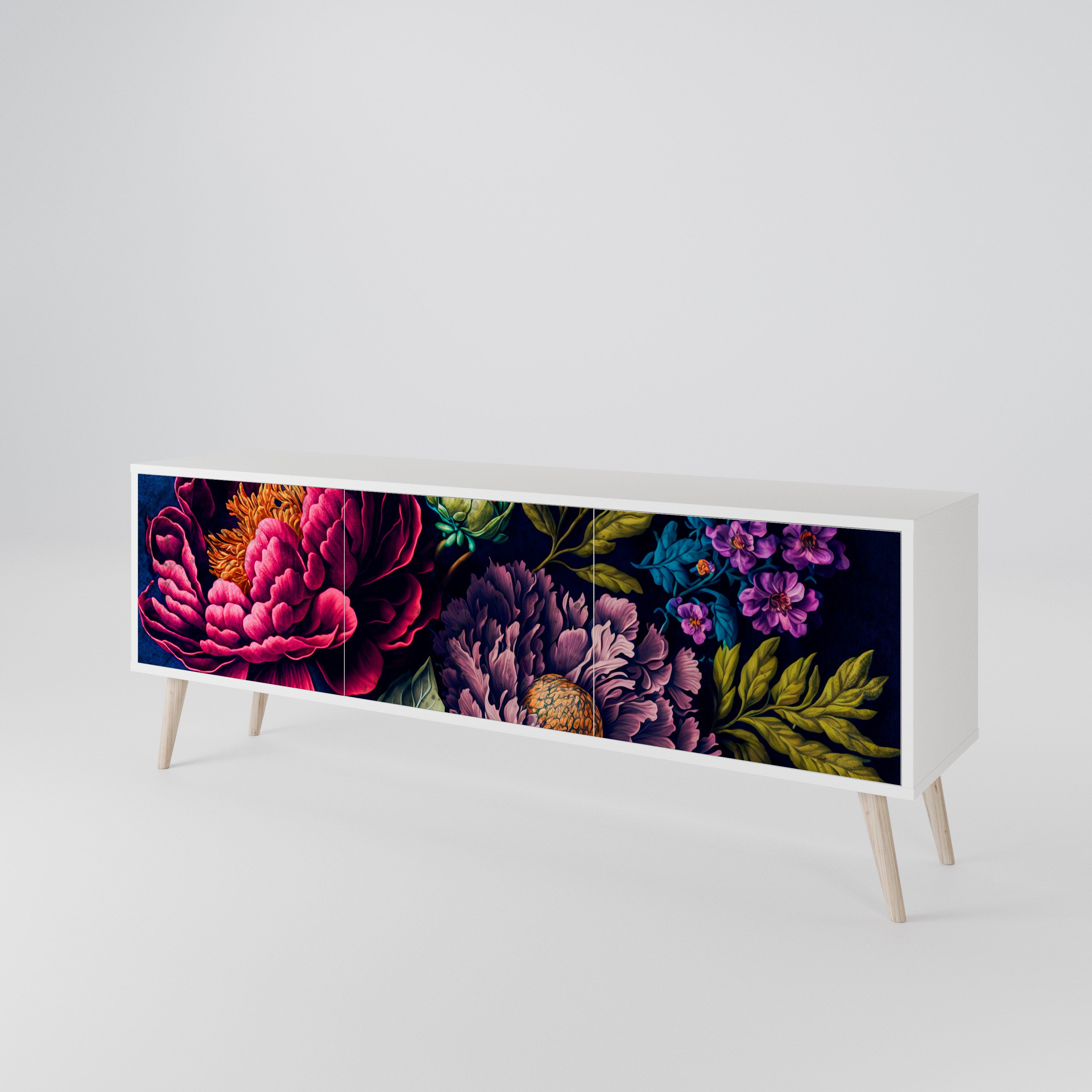 BLOOMING ELEGANCE 3-Door TV Cabinet