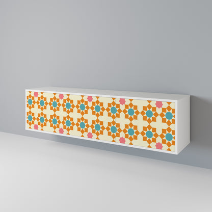 FLORAL DECOR 3-Door TV Cabinet