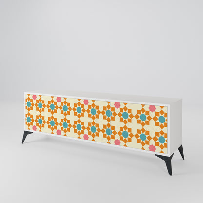 FLORAL DECOR 3-Door TV Cabinet