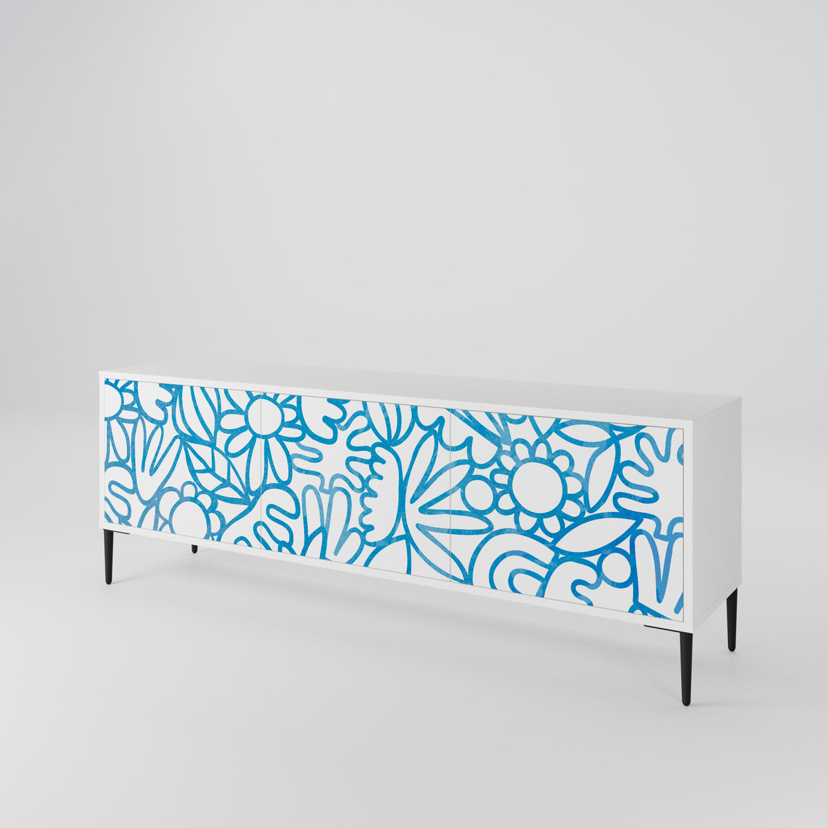 BLOOMY MORNING 3-Door TV Cabinet