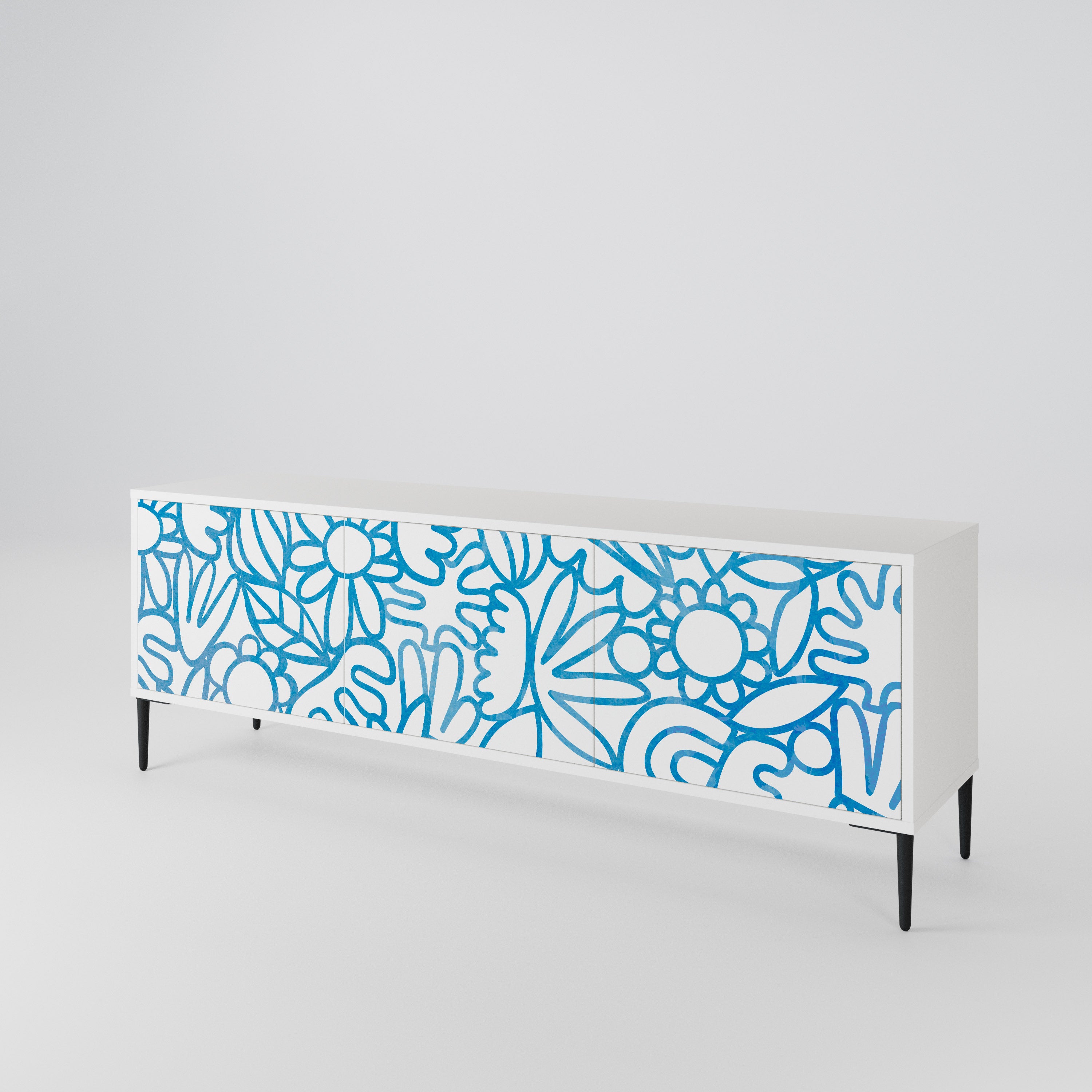 BLOOMY MORNING 3-Door TV Cabinet