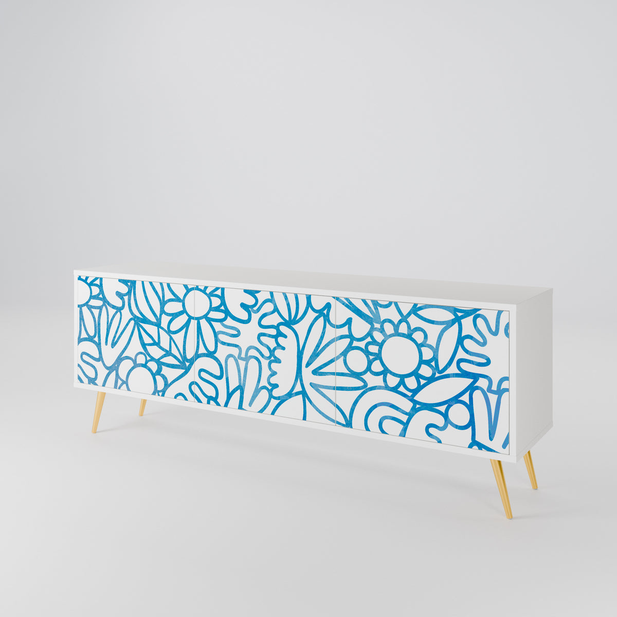 BLOOMY MORNING 3-Door TV Cabinet