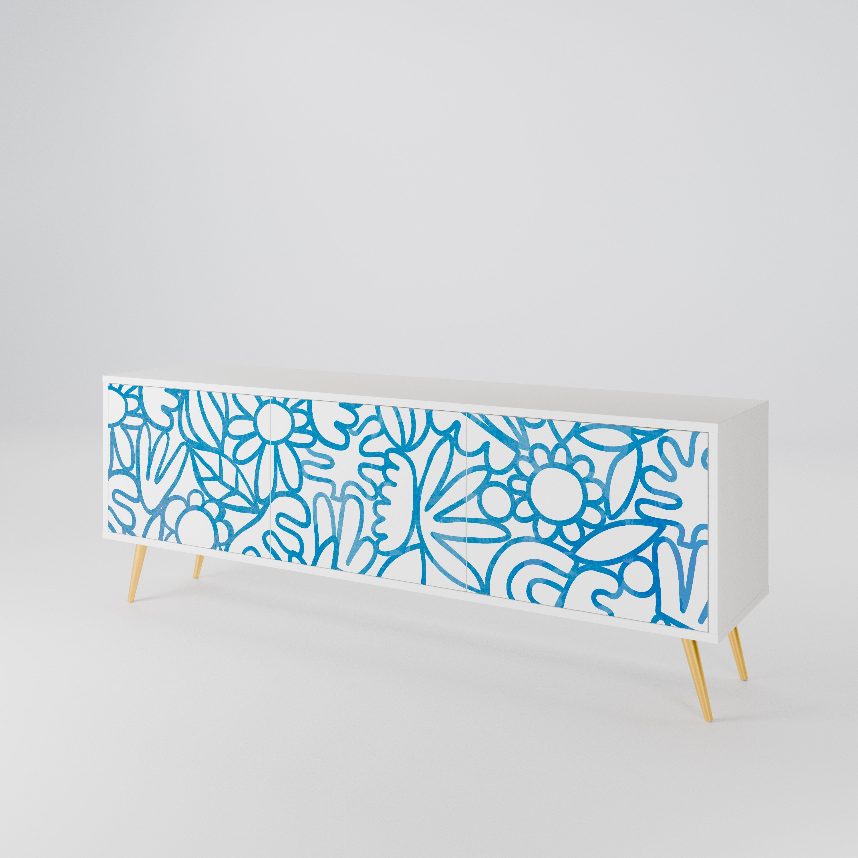 BLOOMY MORNING 3-Door TV Cabinet