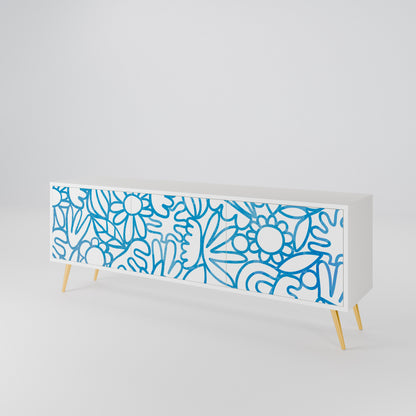 BLOOMY MORNING 3-Door TV Cabinet