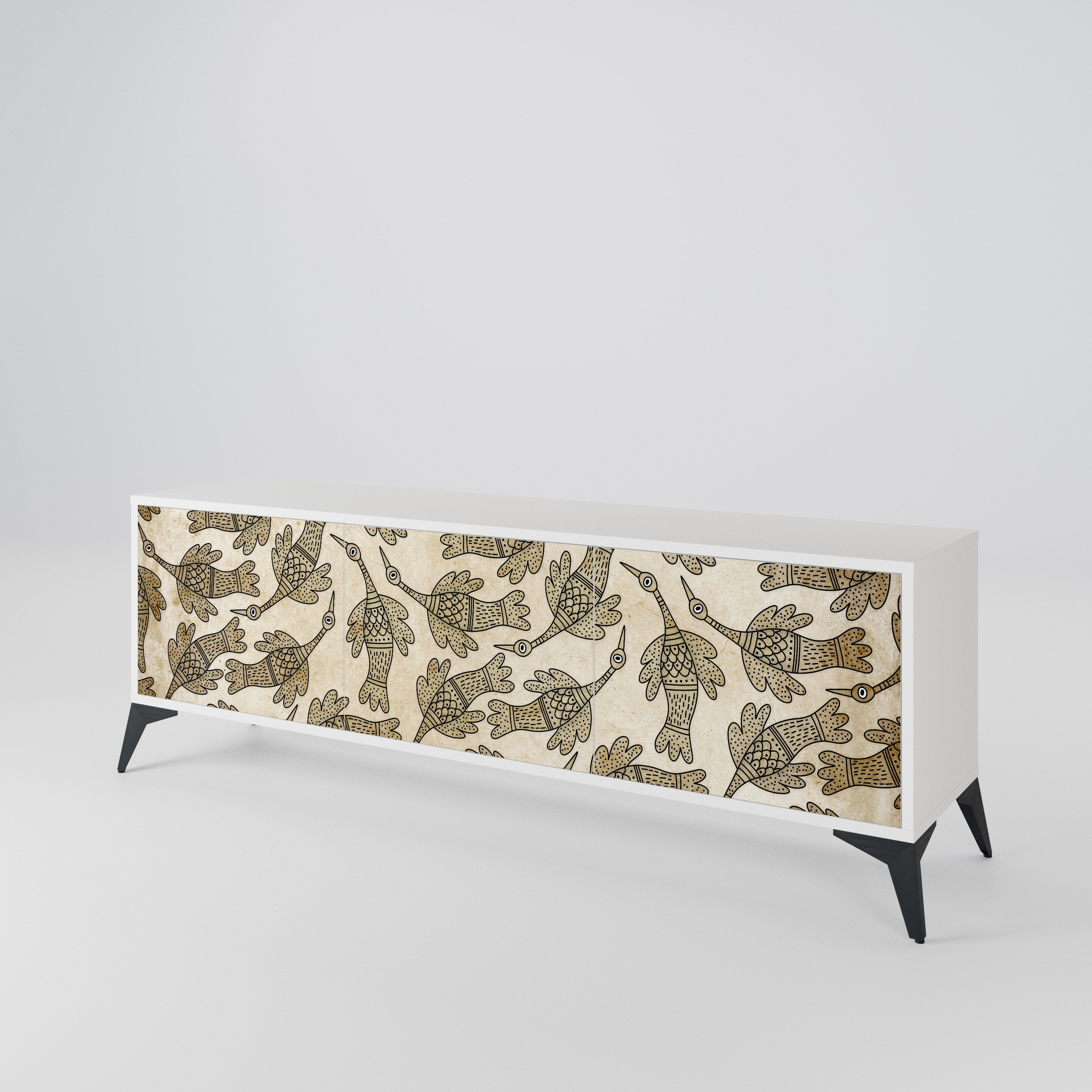 ALMONDINE SONGBIRD 3-Door TV Cabinet