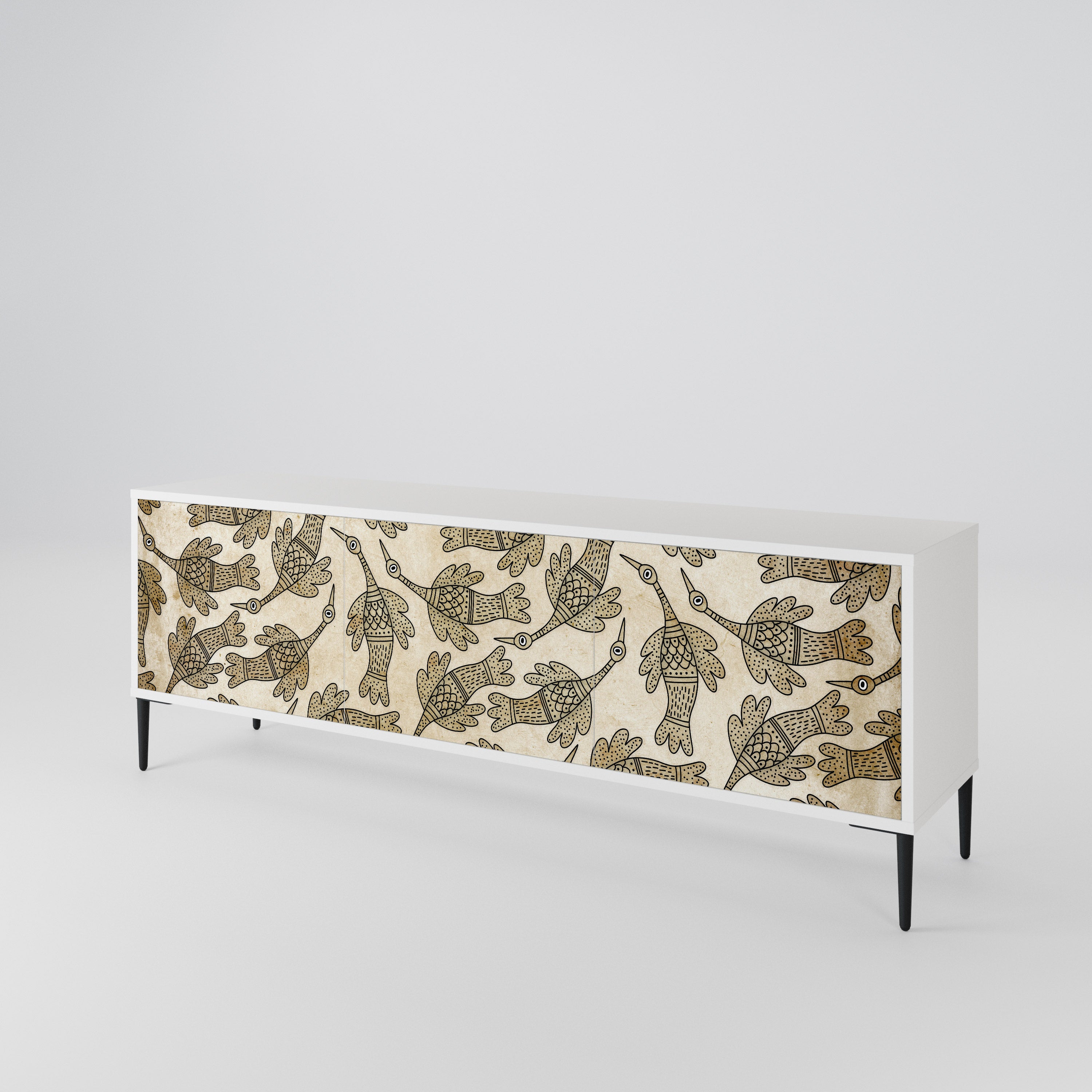 ALMONDINE SONGBIRD 3-Door TV Cabinet