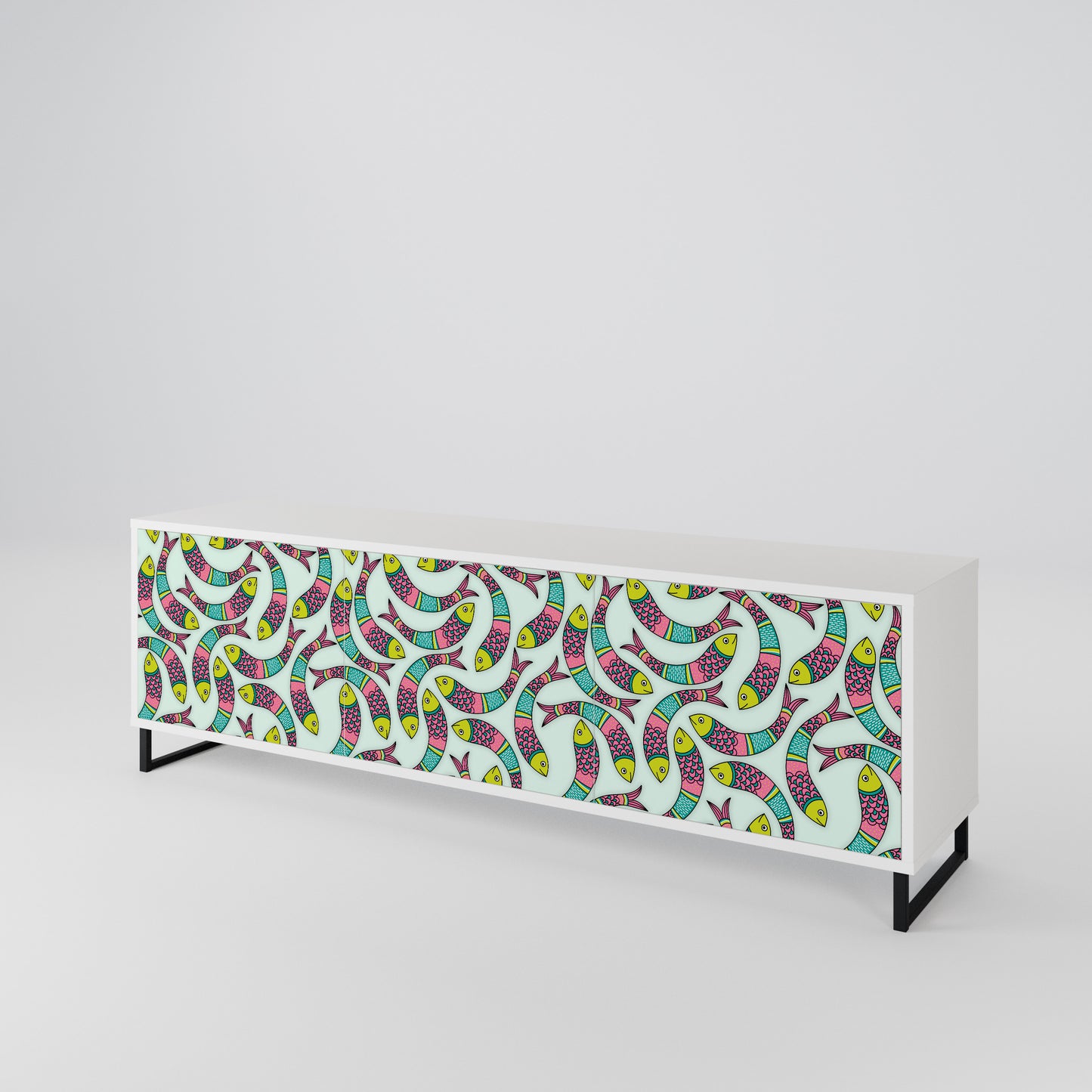 INDIAN FISH 3-Door TV Cabinet