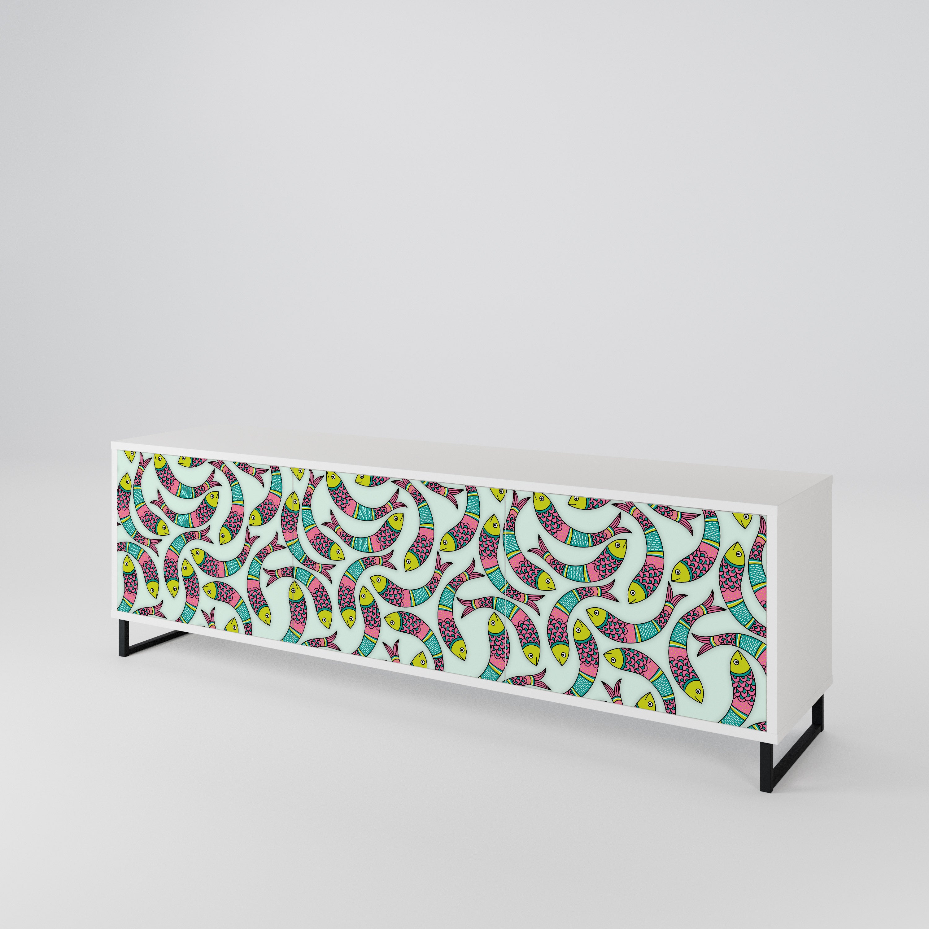 INDIAN FISH 3-Door TV Cabinet