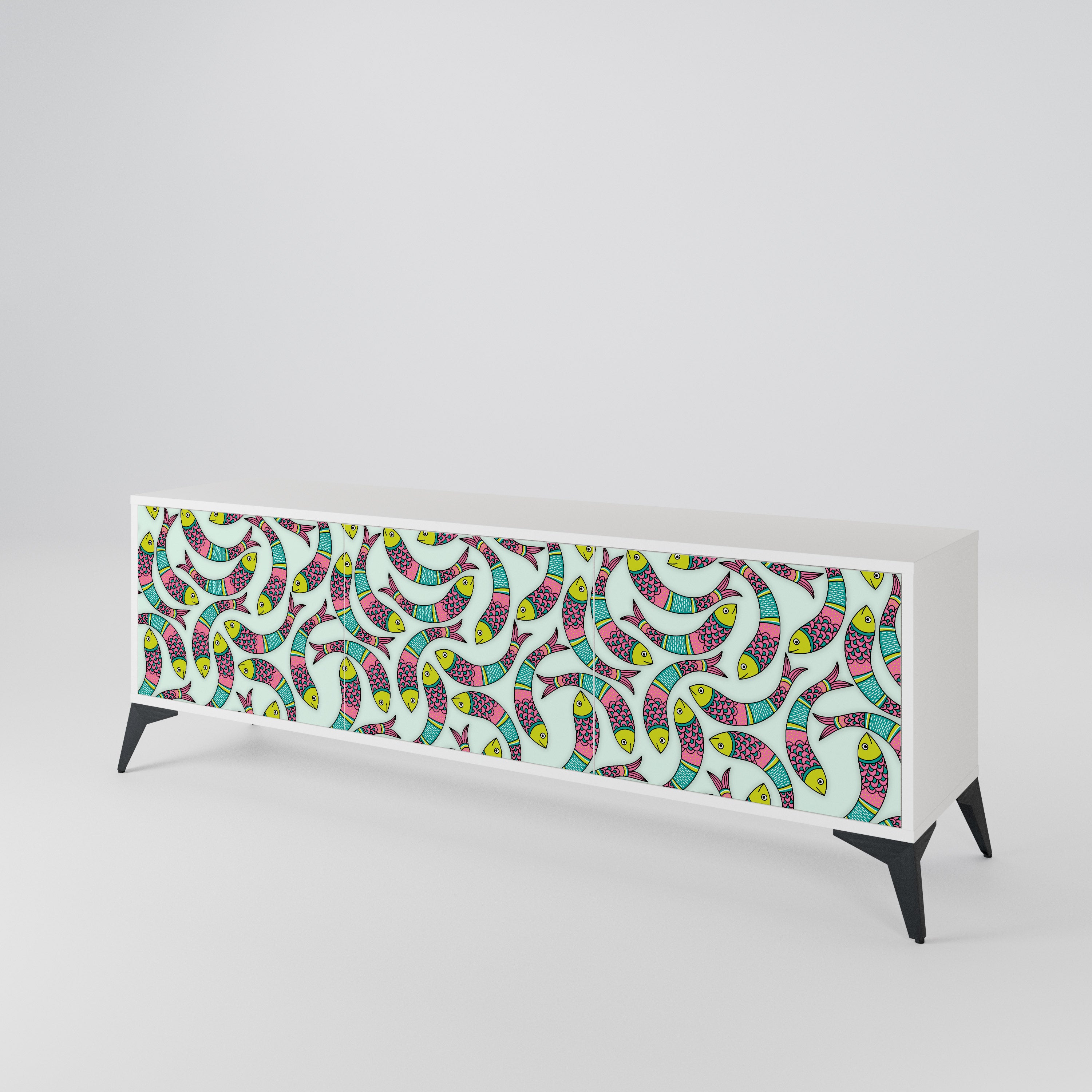 INDIAN FISH 3-Door TV Cabinet