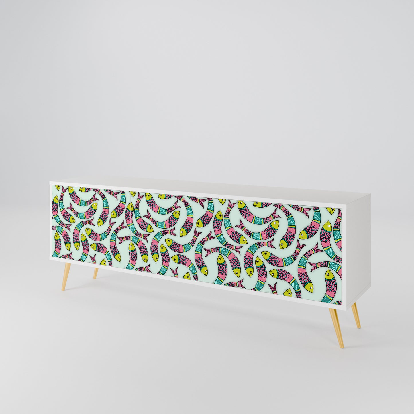 INDIAN FISH 3-Door TV Cabinet