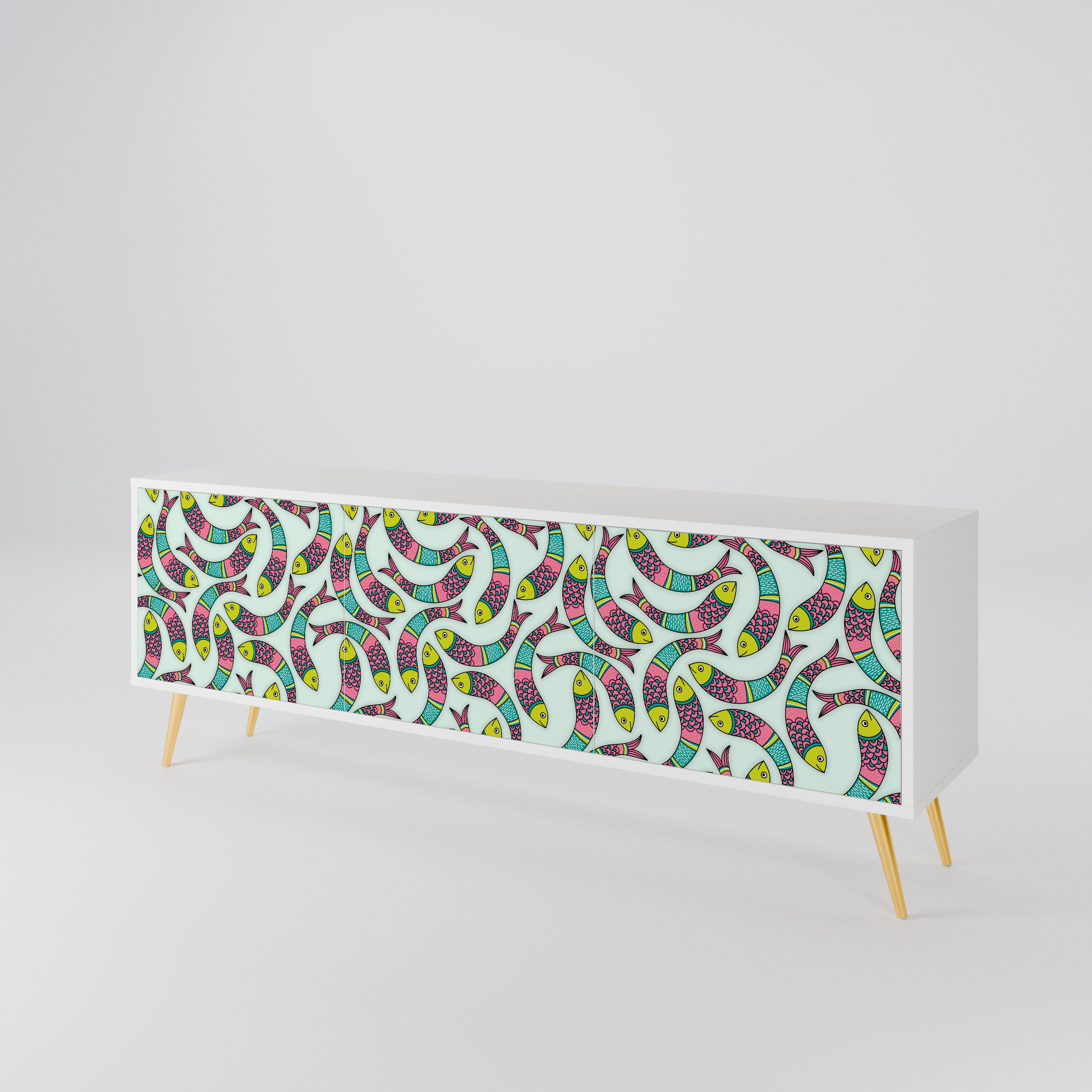 INDIAN FISH 3-Door TV Cabinet