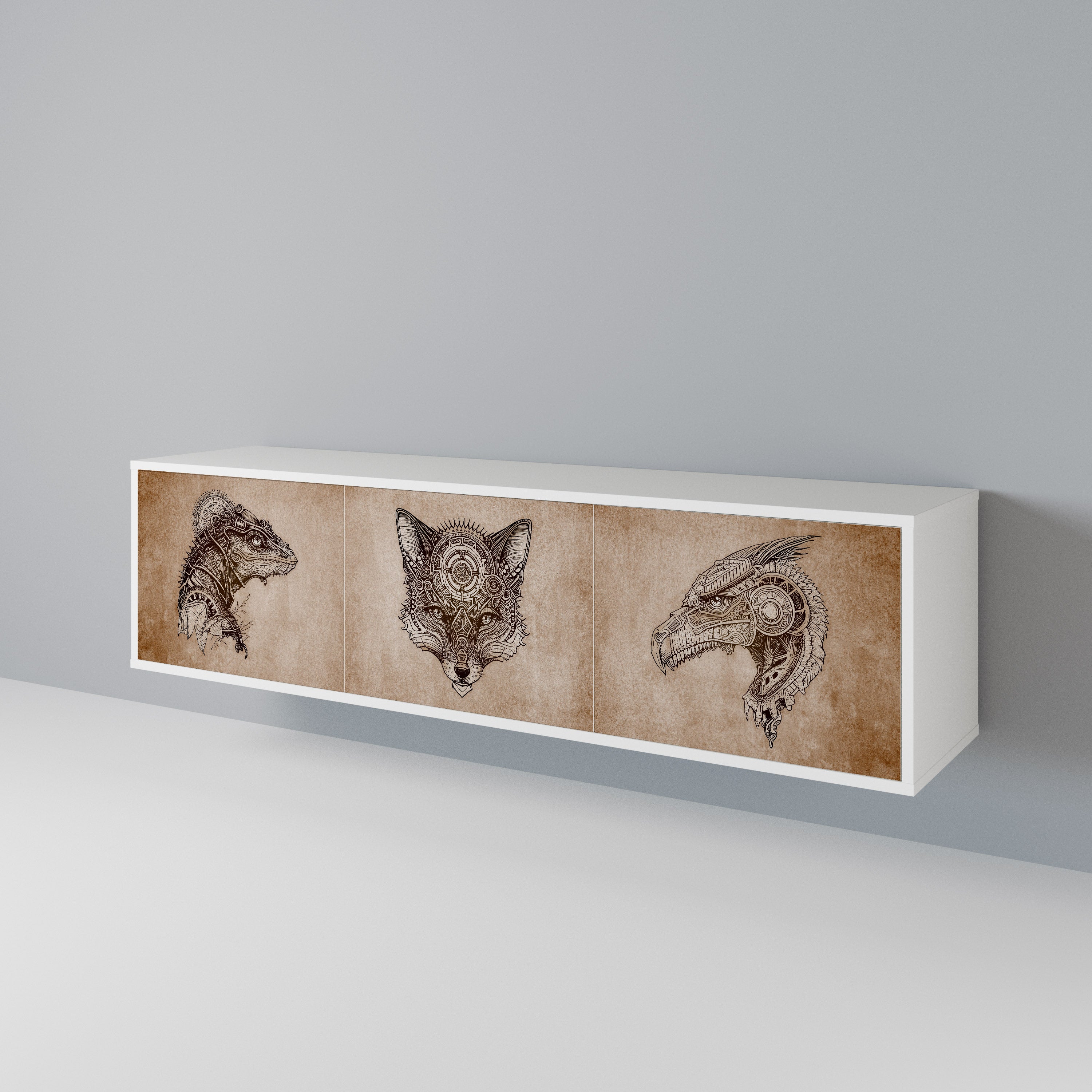 STEAMPUNK CLAN 3-Door TV Cabinet