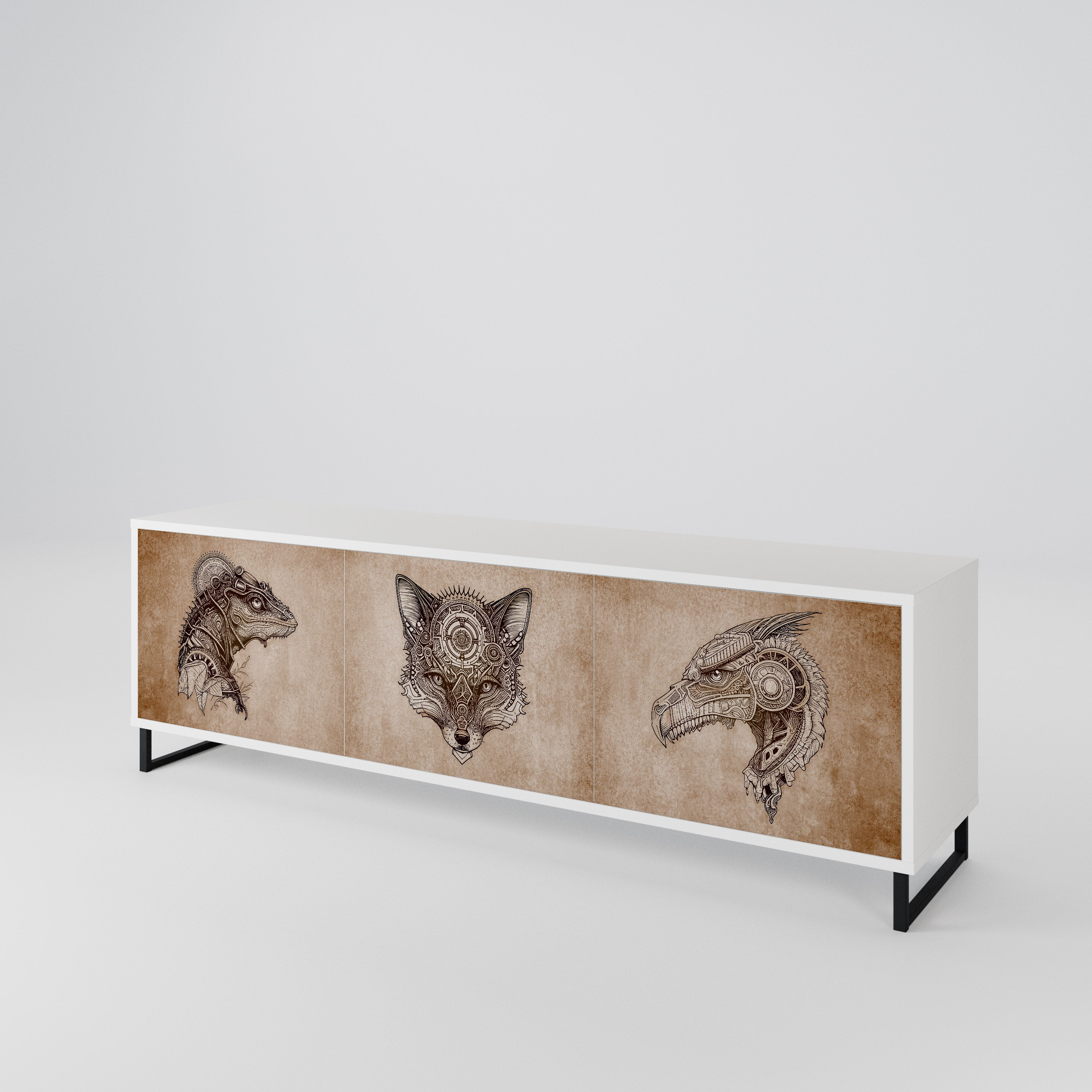 STEAMPUNK CLAN 3-Door TV Cabinet