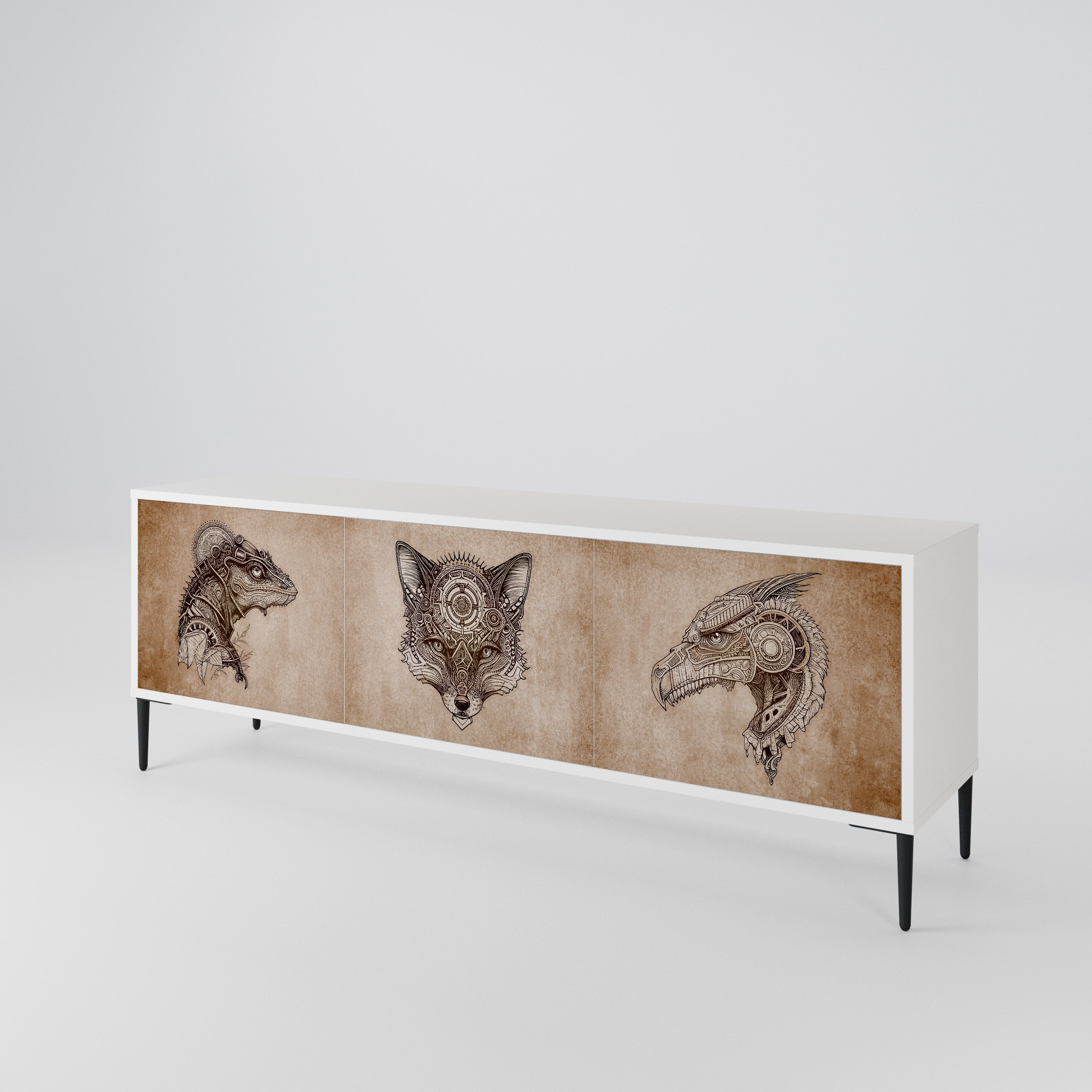 STEAMPUNK CLAN 3-Door TV Cabinet