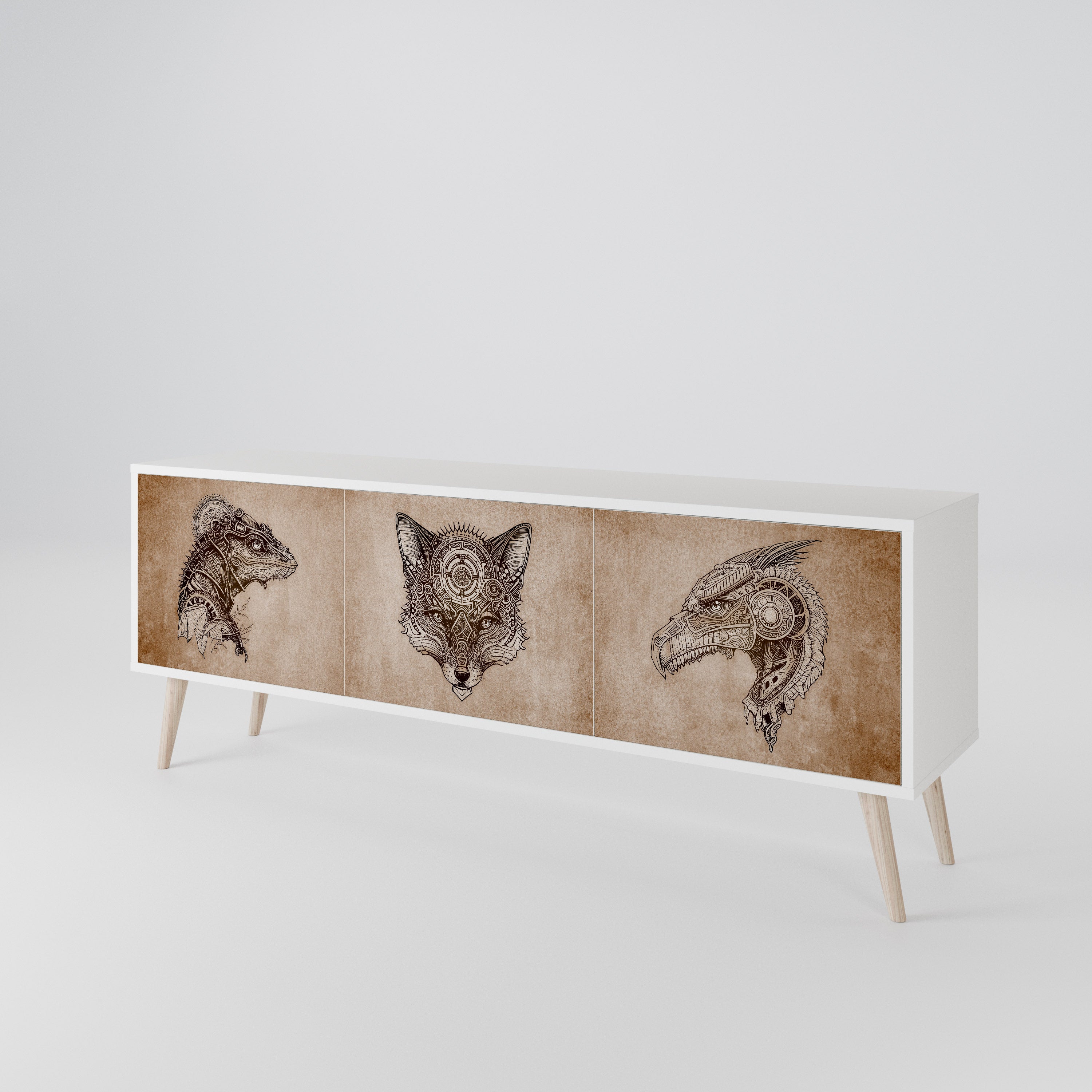 STEAMPUNK CLAN 3-Door TV Cabinet