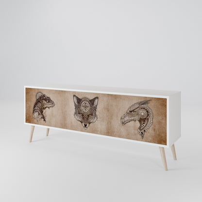 STEAMPUNK CLAN 3-Door TV Cabinet