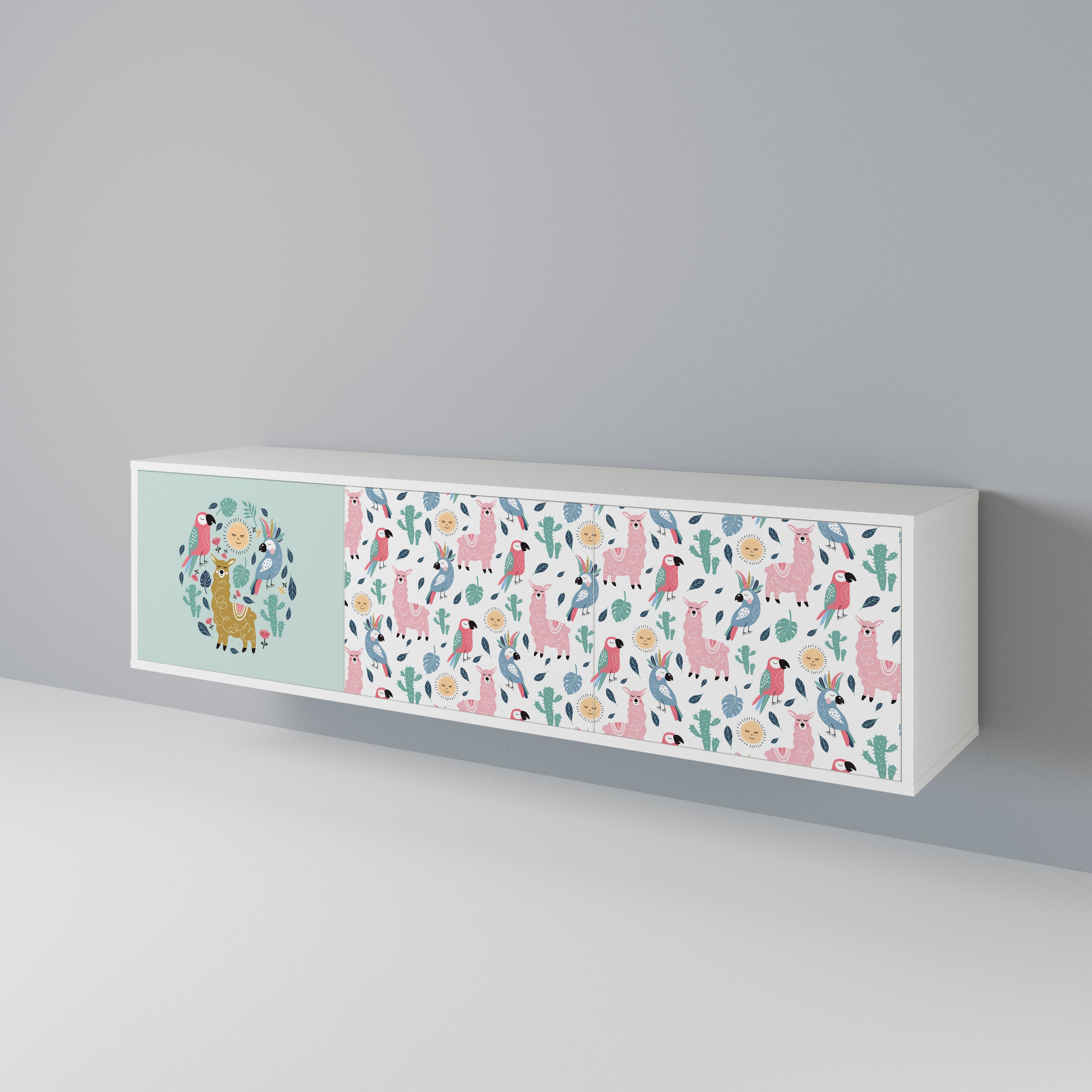 COLORFUL ALPACAS 3-Door TV Cabinet
