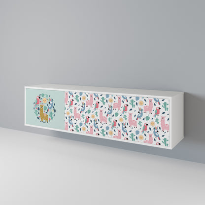 COLORFUL ALPACAS 3-Door TV Cabinet