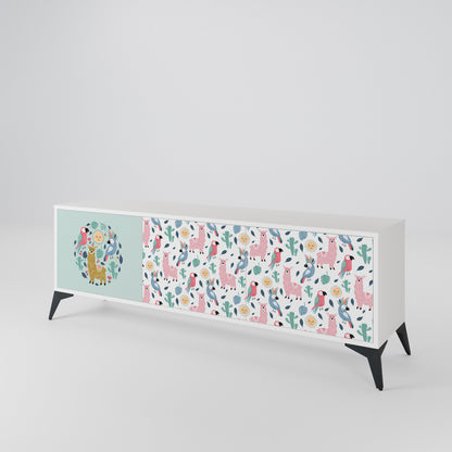 COLORFUL ALPACAS 3-Door TV Cabinet