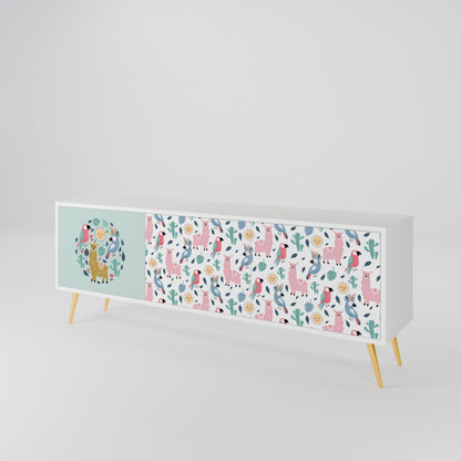 COLORFUL ALPACAS 3-Door TV Cabinet