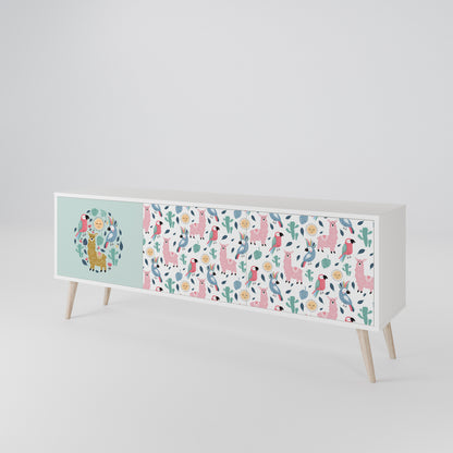 COLORFUL ALPACAS 3-Door TV Cabinet
