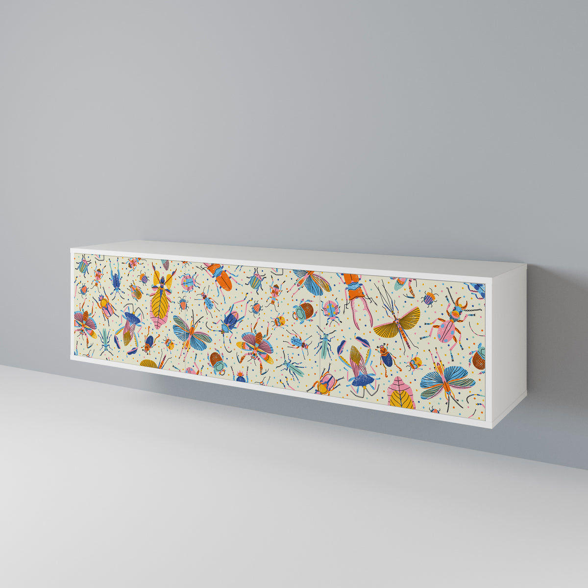 COLORFUL INSECTS 3-Door TV Cabinet
