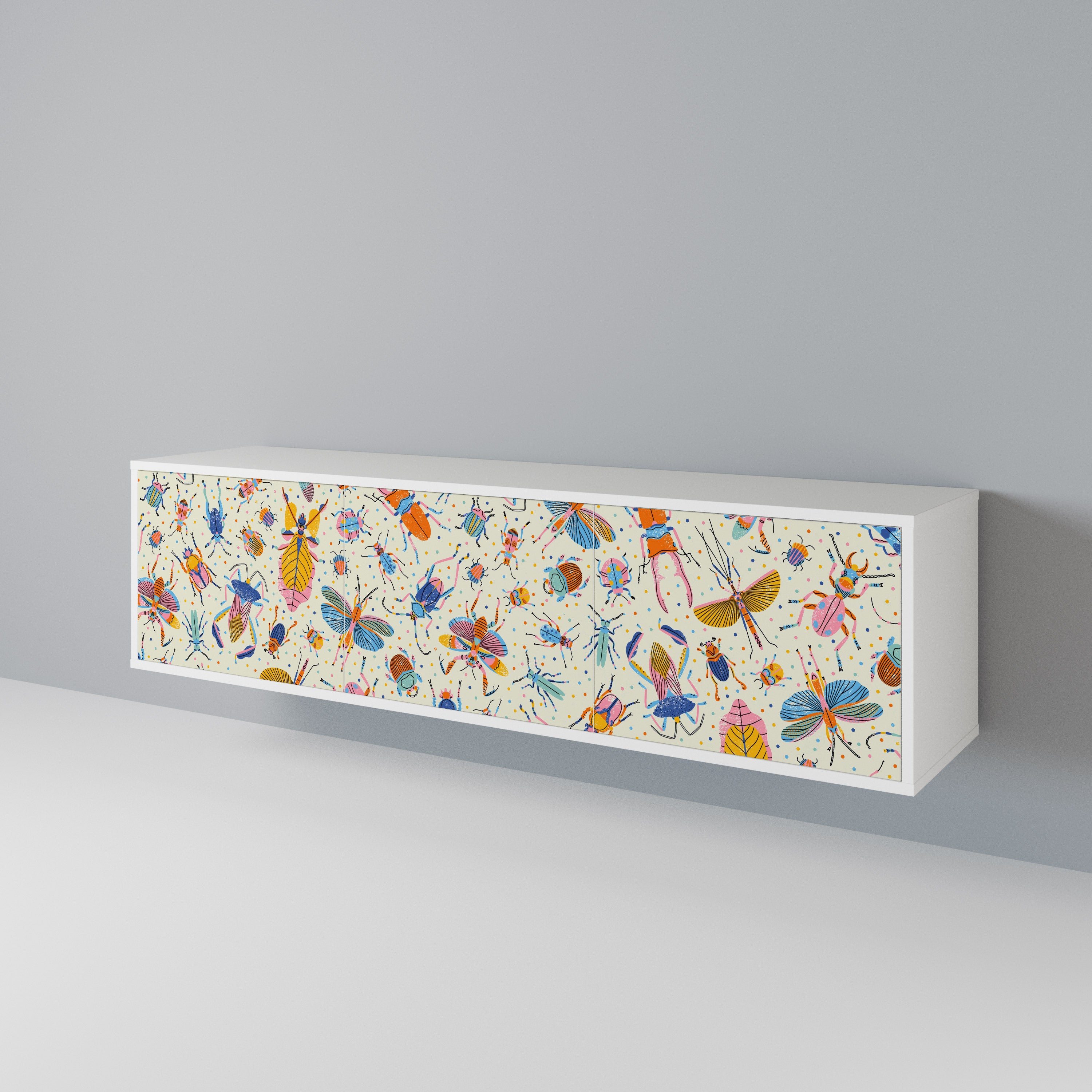 COLORFUL INSECTS 3-Door TV Cabinet