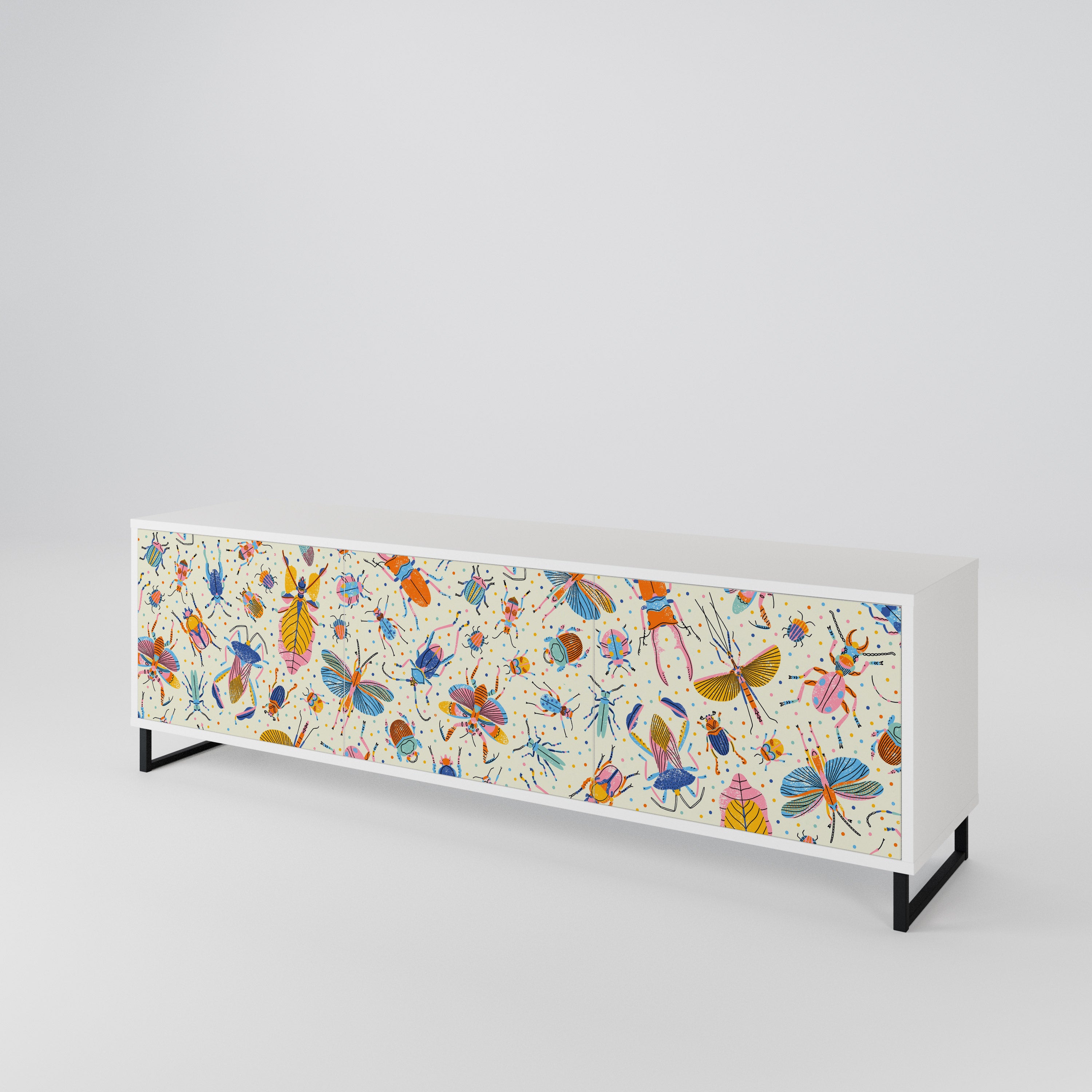 COLORFUL INSECTS 3-Door TV Cabinet