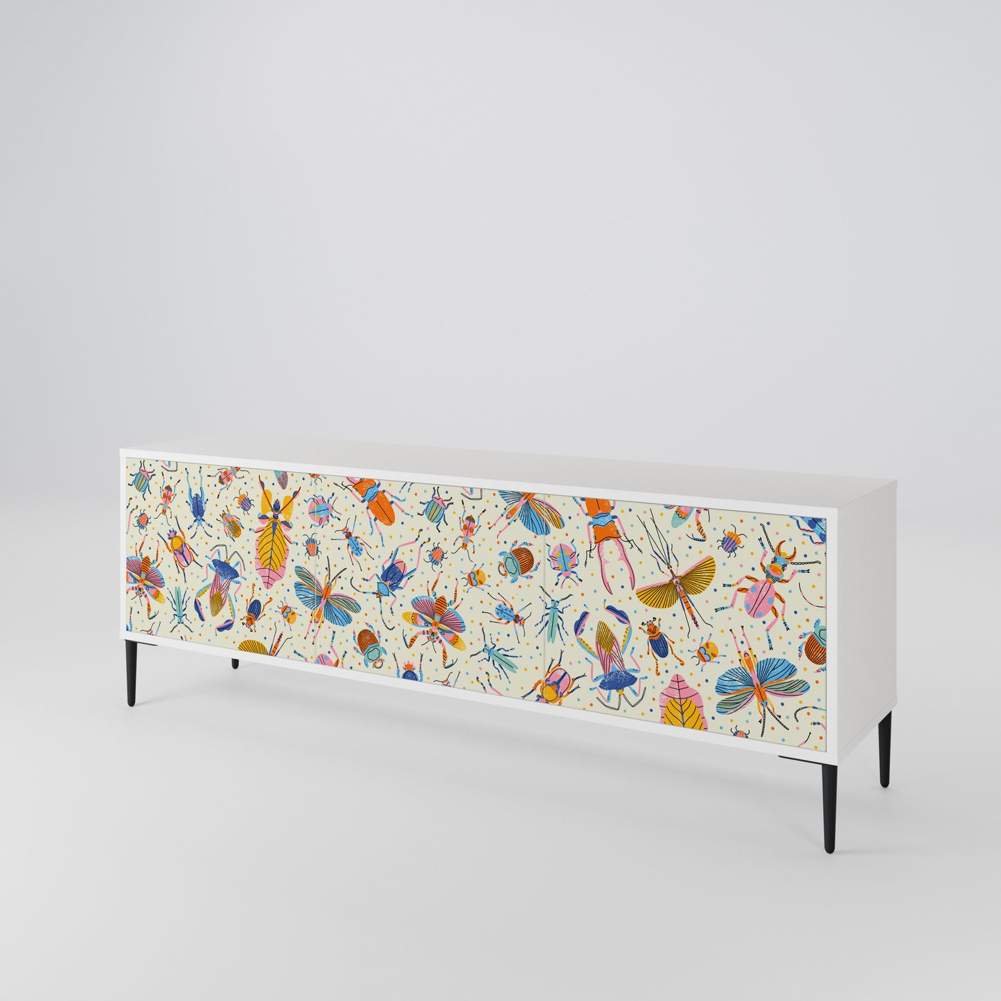 COLORFUL INSECTS 3-Door TV Cabinet