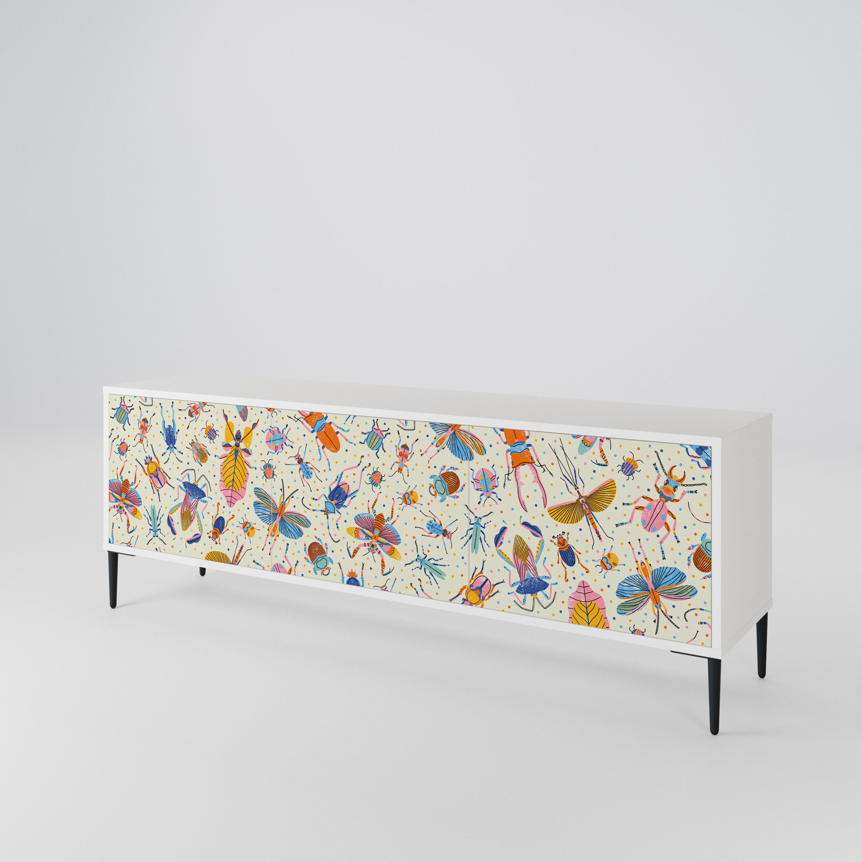 COLORFUL INSECTS 3-Door TV Cabinet