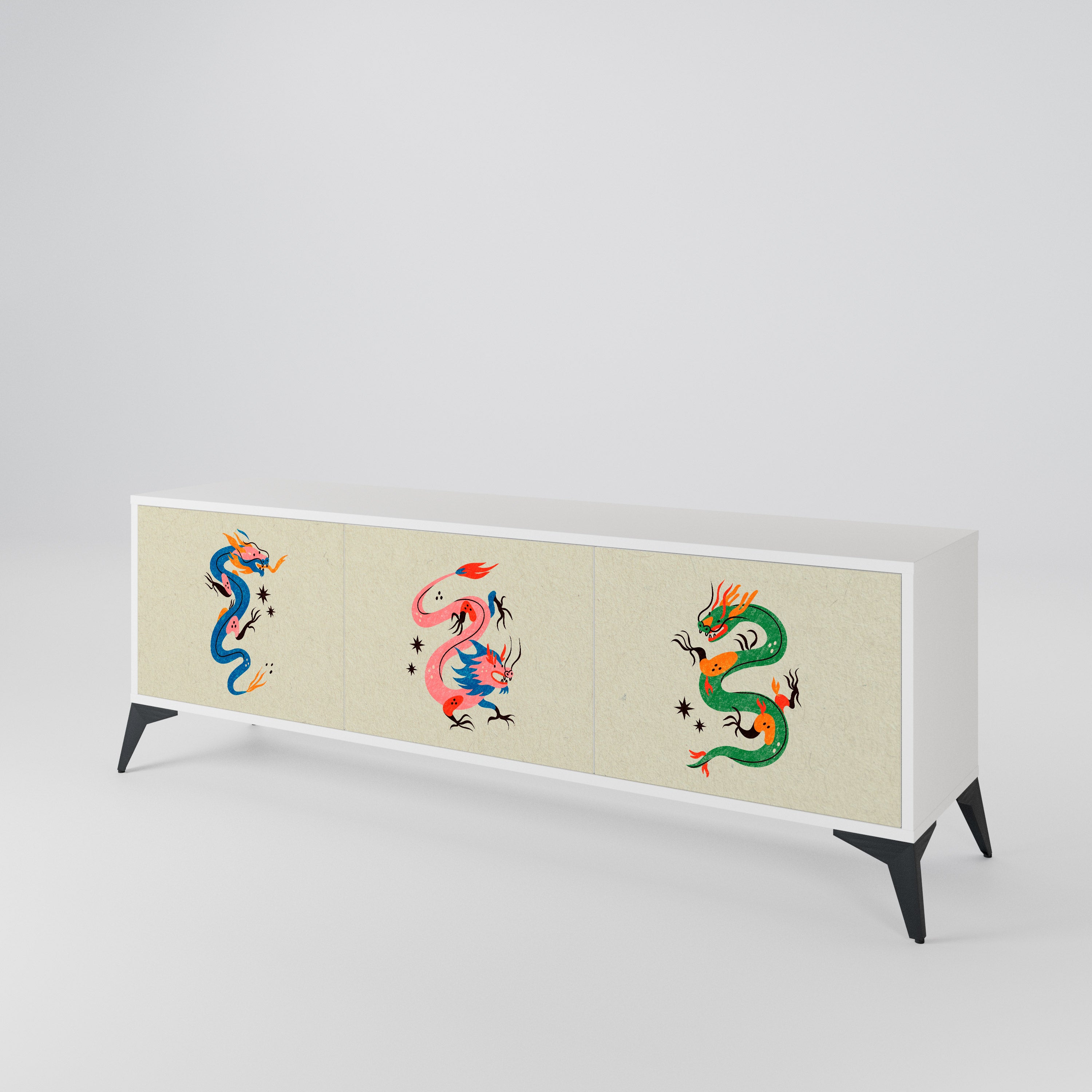 MYTHOLOGICAL CREATURES 3-Door TV Cabinet