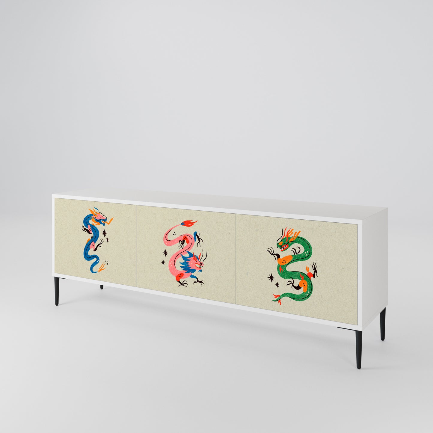 MYTHOLOGICAL CREATURES 3-Door TV Cabinet