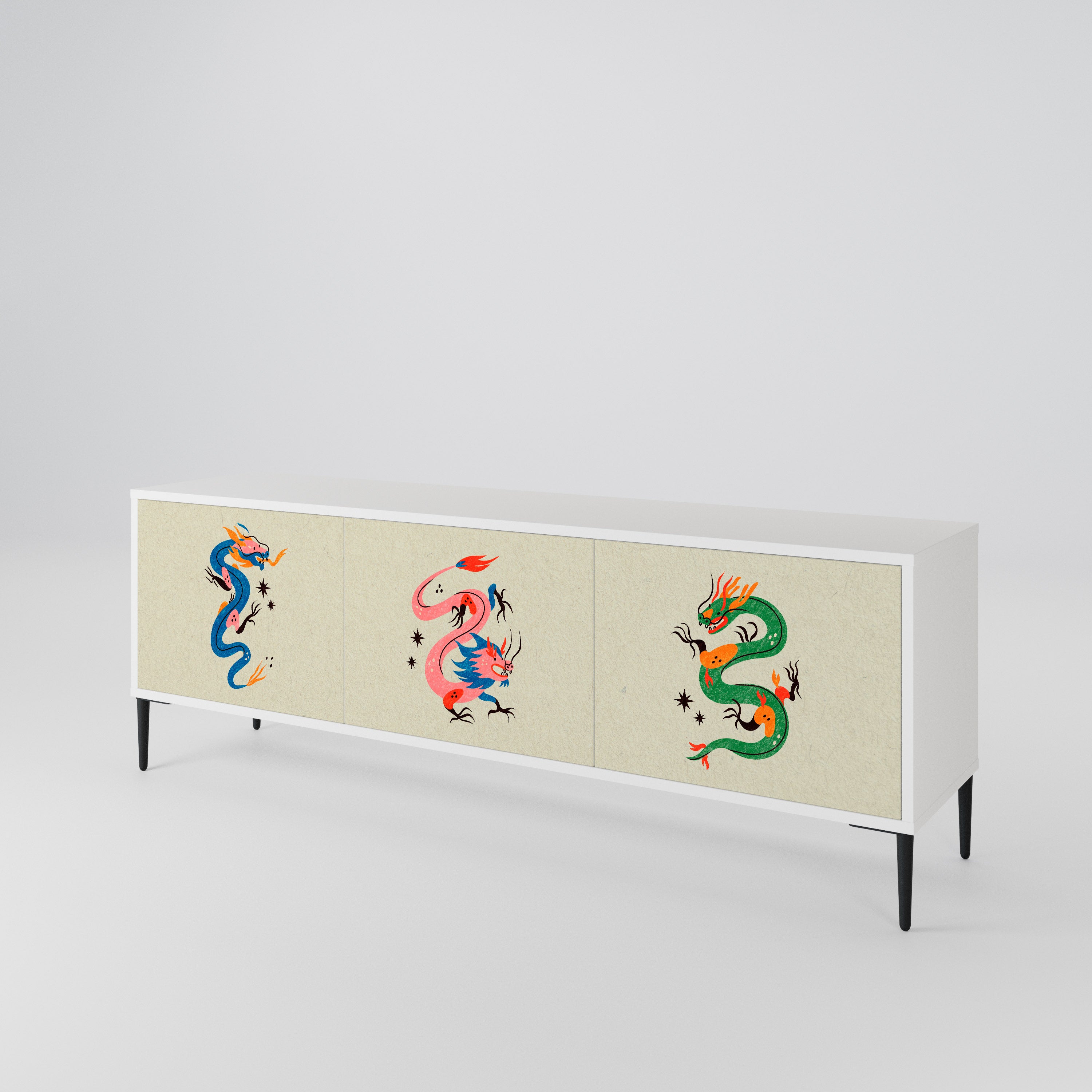 MYTHOLOGICAL CREATURES 3-Door TV Cabinet
