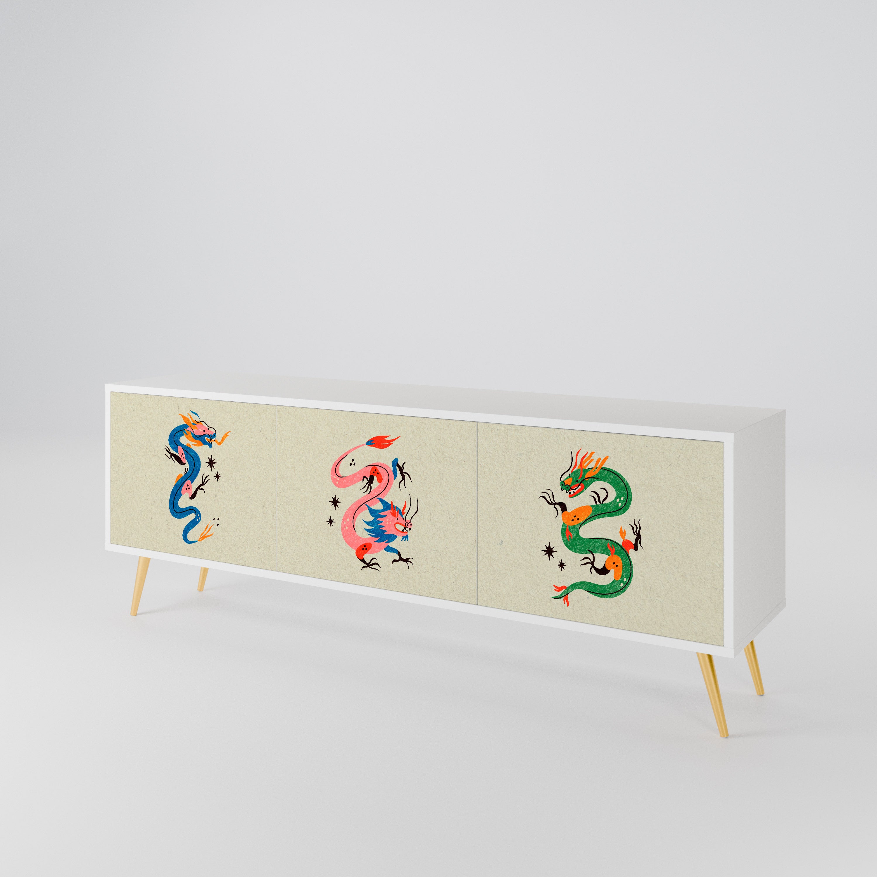 MYTHOLOGICAL CREATURES 3-Door TV Cabinet