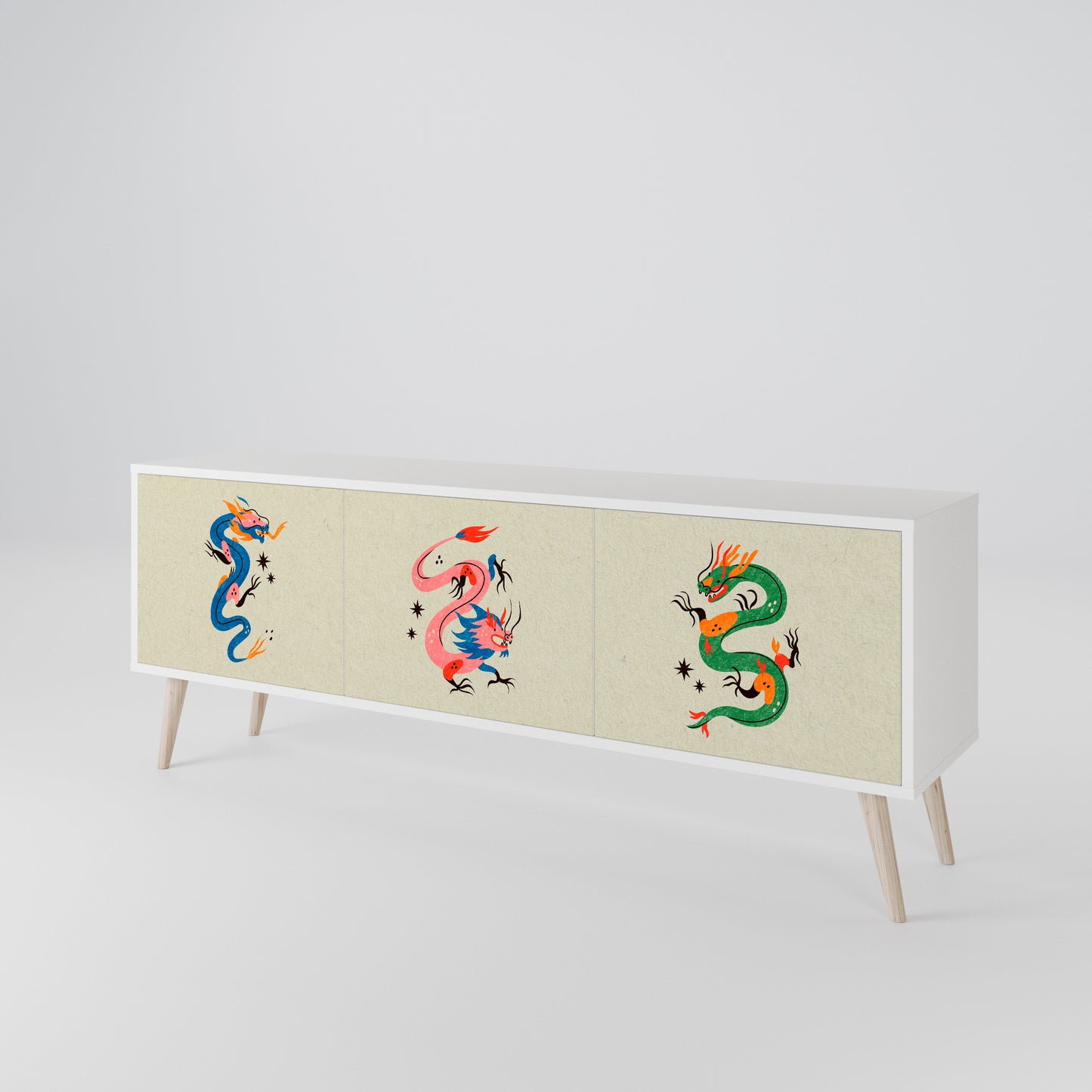MYTHOLOGICAL CREATURES 3-Door TV Cabinet