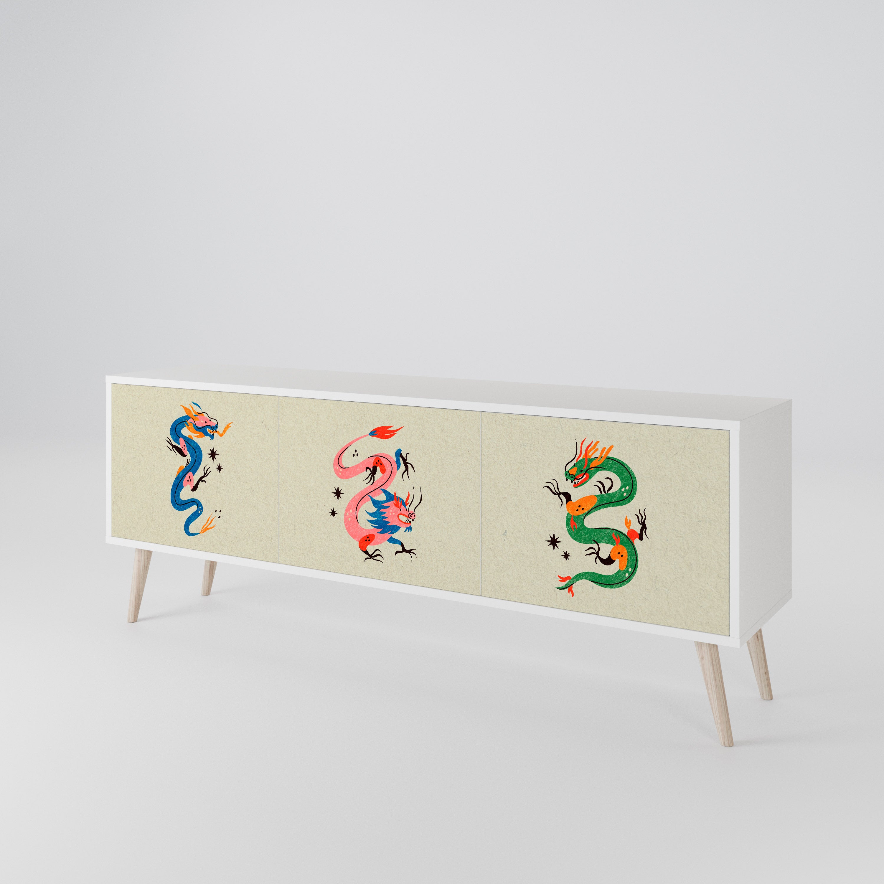 MYTHOLOGICAL CREATURES 3-Door TV Cabinet