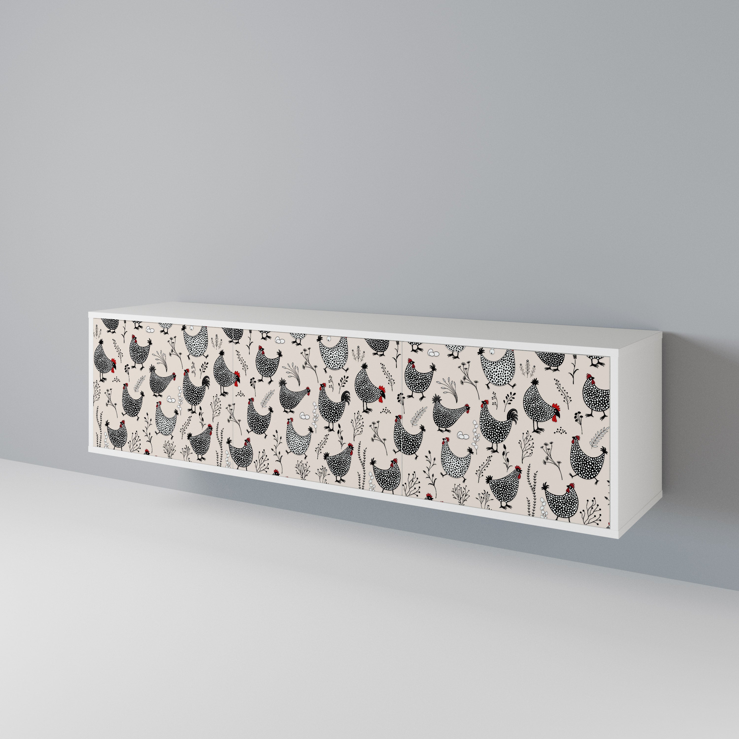 HAPPY HENS 3-Door TV Cabinet