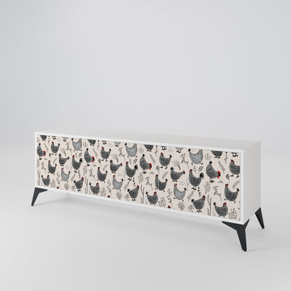 HAPPY HENS 3-Door TV Cabinet