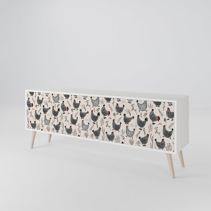 HAPPY HENS 3-Door TV Cabinet